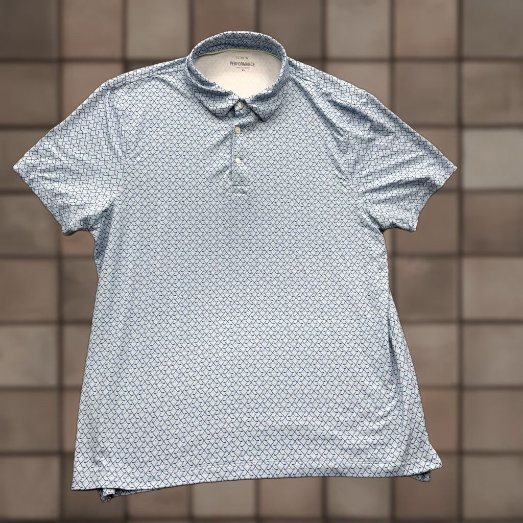 J.Crew J.Crew Performance Polo Shirt Mens XL Blue Golf Club Print Stretch Athletic Golf Shirt Size US XL / EU 56 / 4 - 1 Thumbnail