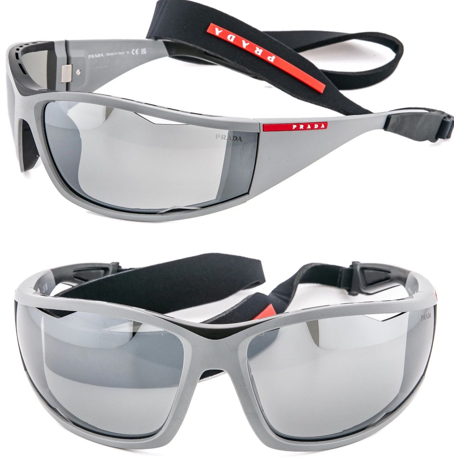 Prada PRADA A04 Linea Rossa Sport Active Silver Sunglass PSA04S Size ONE SIZE - 1 Thumbnail