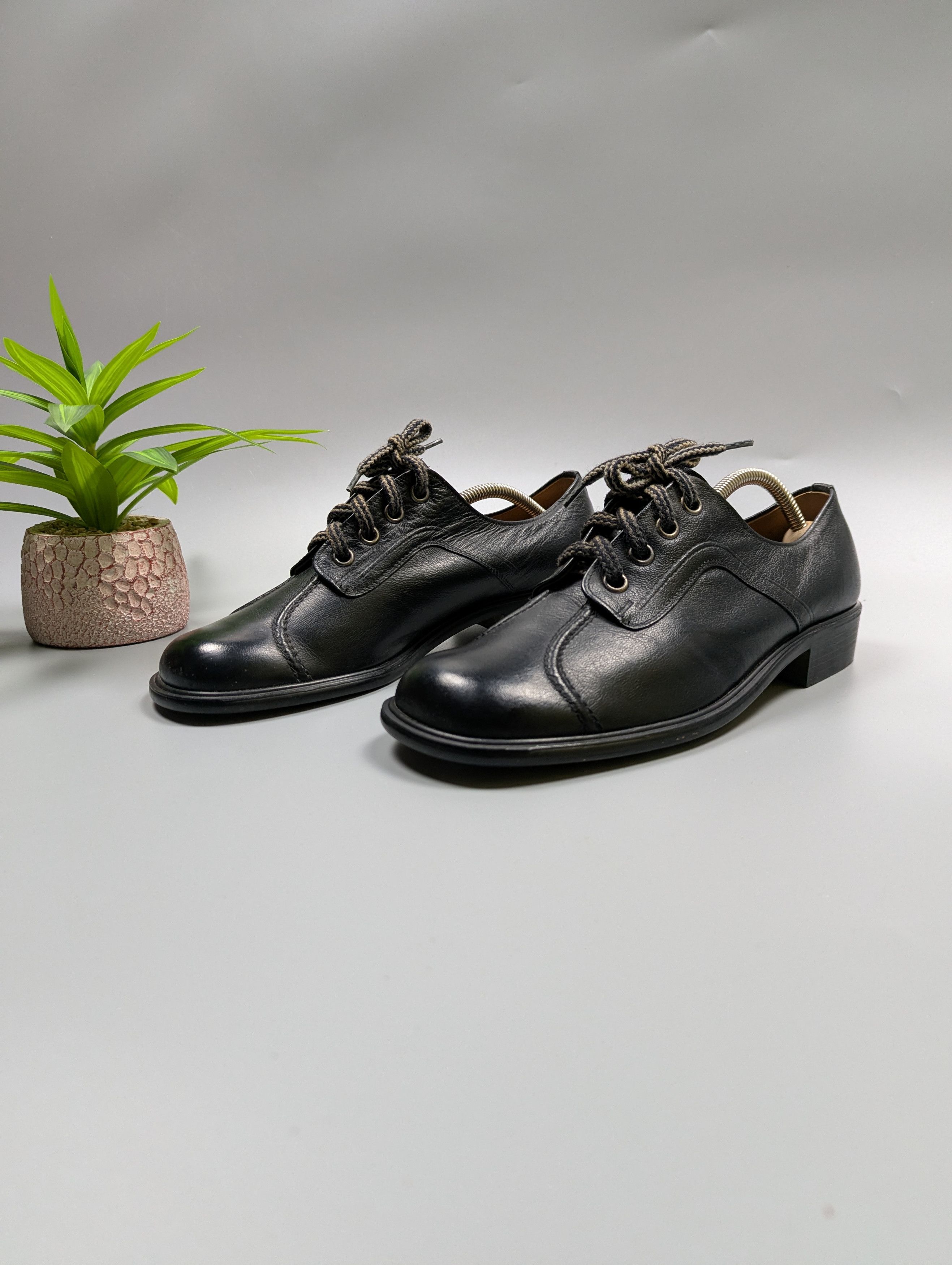 Vintage Vintage Gallus 70s 80s Black Leather Chunky Wide Toe Shoes Size US 9 / EU 42 - 3 Thumbnail