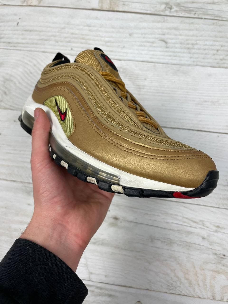 Nike Nike Air Max 97 OG Metallic Gold Sneakers Size US 9 / EU 42 - 7 Thumbnail