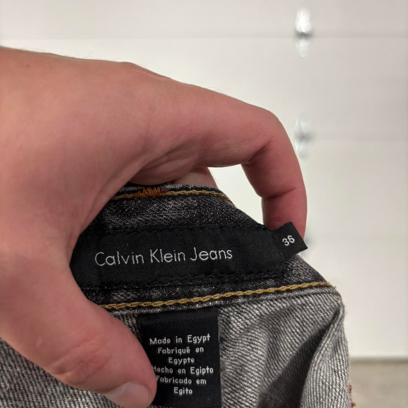 Calvin Klein Y2K Calvin Klein Baggy Loose Fit Faded Black Jeans Size US 35 - 4 Thumbnail
