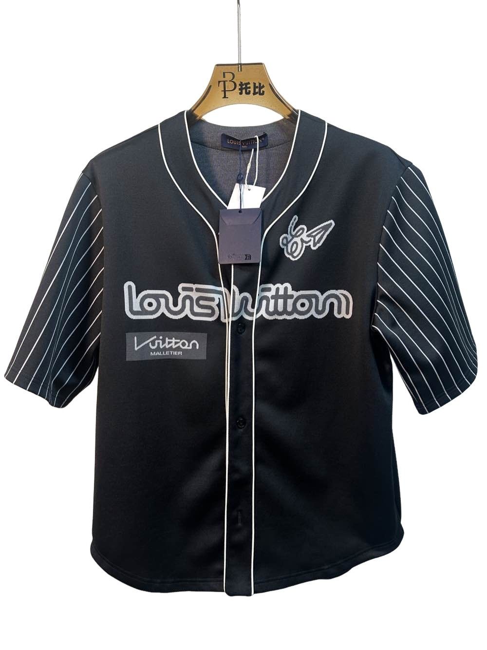 Louis Vuitton Louis Vuitton Striped Baseball Jersey Size L | Grailed