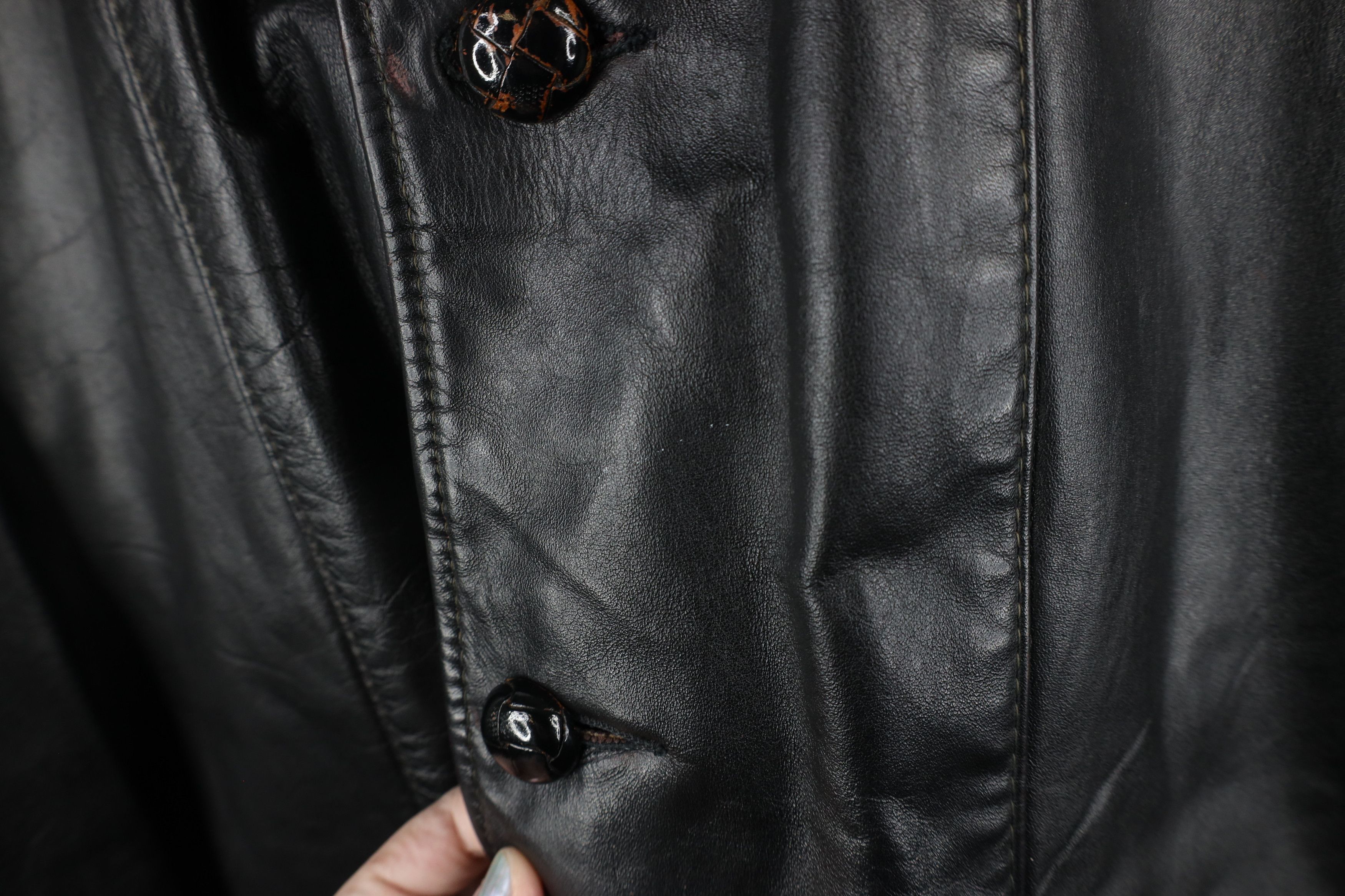 Vintage Vintage 70s Streetwear Leather Button Shirt Jacket Black Size US L / EU 52-54 / 3 - 5 Thumbnail