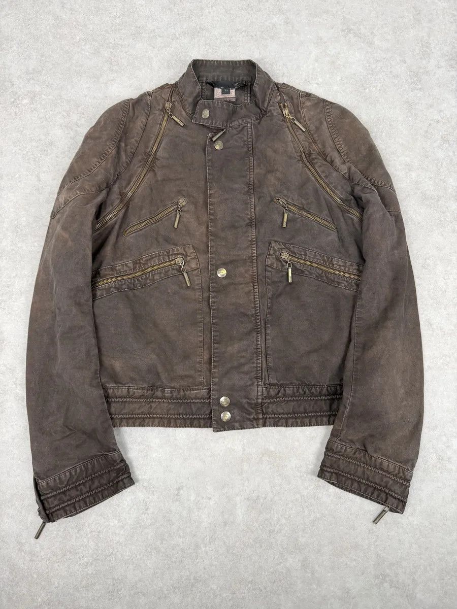 Just Cavalli SS2004 Cavalli Brown Multi-Zip Bomber Jacket Size US M / EU 48-50 / 2 - 5 Thumbnail
