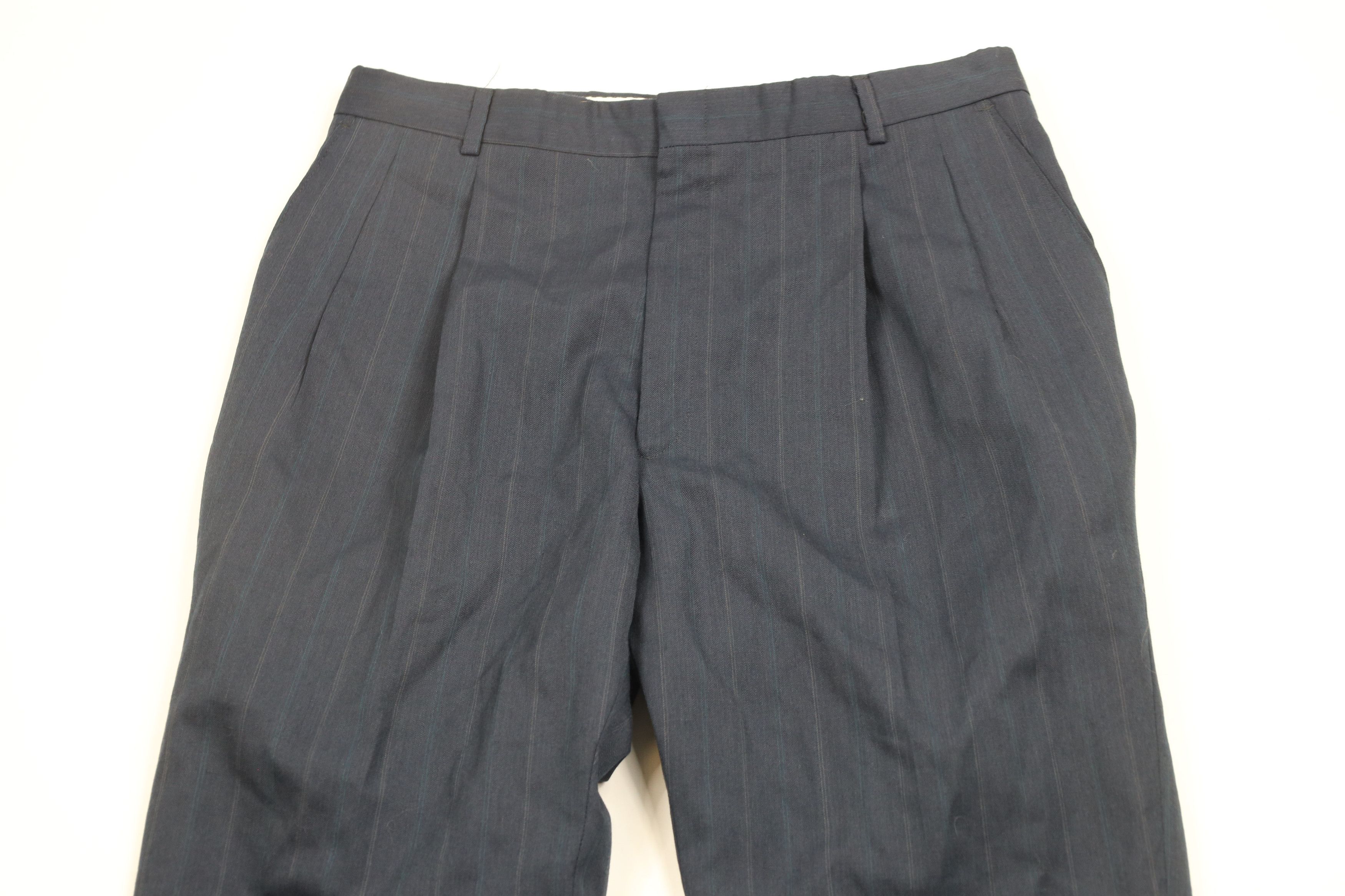 Vintage Vintage 70s Streetwear Pinstriped Pleated Wide Leg Pants USA Size US 32 / EU 48 - 2 Thumbnail