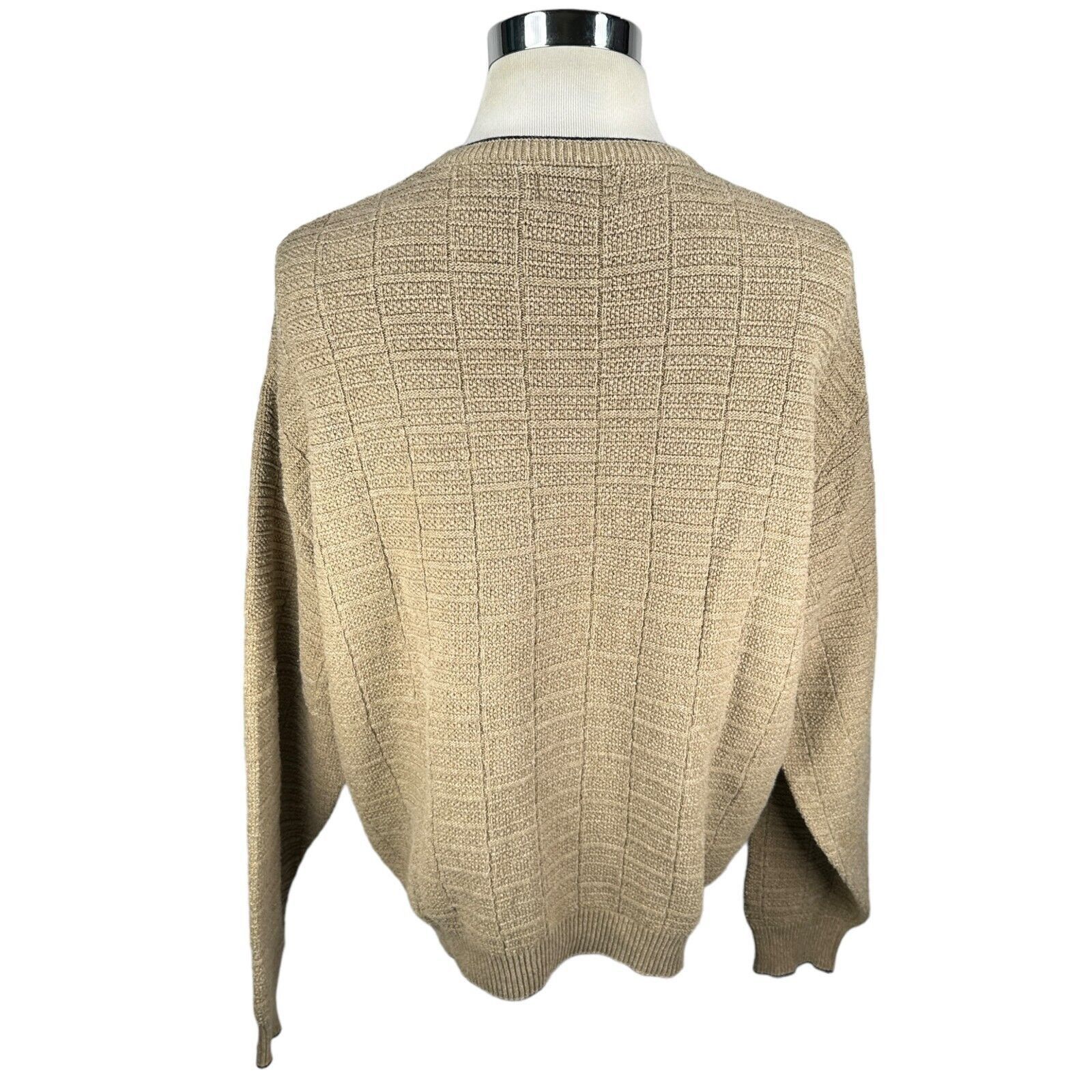 The Unbranded Brand Vintage Fairway Sweater Men's XL Beige Knit Cotton Crew Neck Size US XL / EU 56 / 4 - 5 Thumbnail