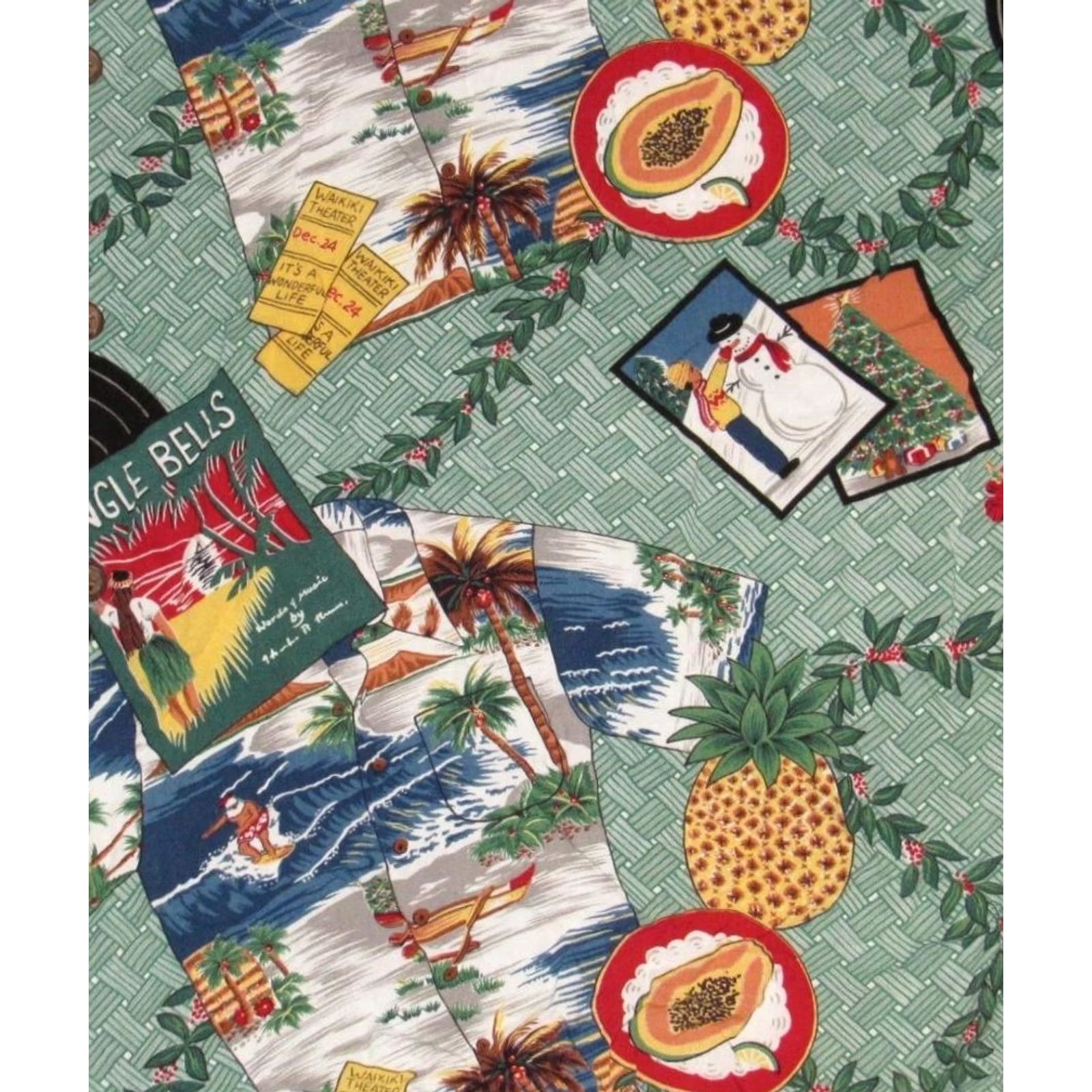 Reyn Spooner REYN SPOONER Mele Kalikimaka Surfin Santa Jingle Bells Rayon Shirt XL Mens Short Sleeve Multicolor Size US XL / EU 56 / 4 - 3 Thumbnail