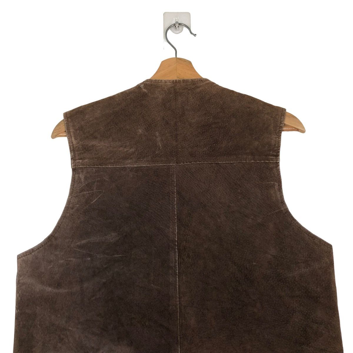 Genuine Leather 🔥VINTAGE LEATHER VEST COWBOY WESTERN SUNVALLEY Size US L / EU 52-54 / 3 - 9 Thumbnail