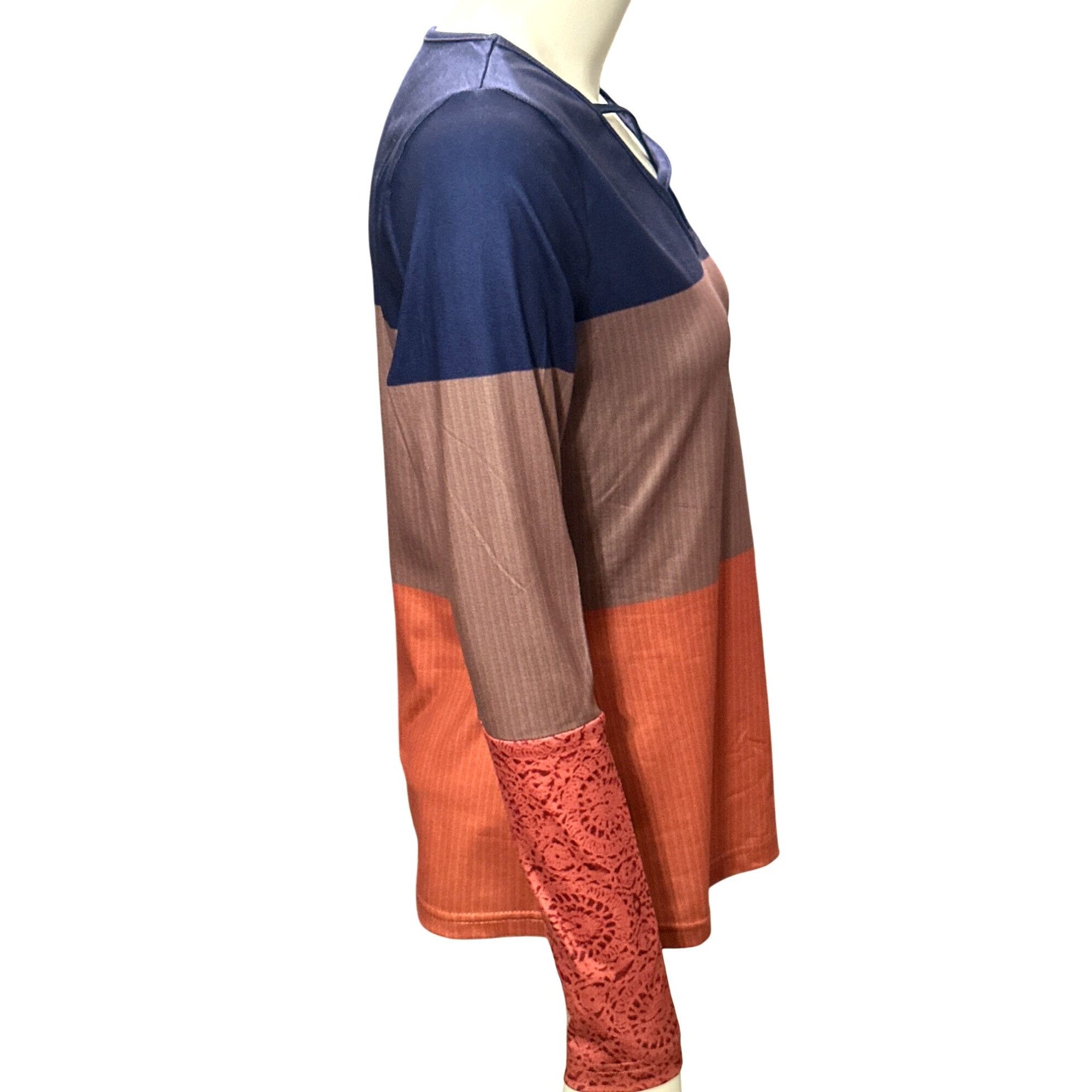 Other CCC Colorblock Long Sleeve Athletic Knit Top Soft Lightweigh Size S / US 4 / IT 40 - 4 Thumbnail