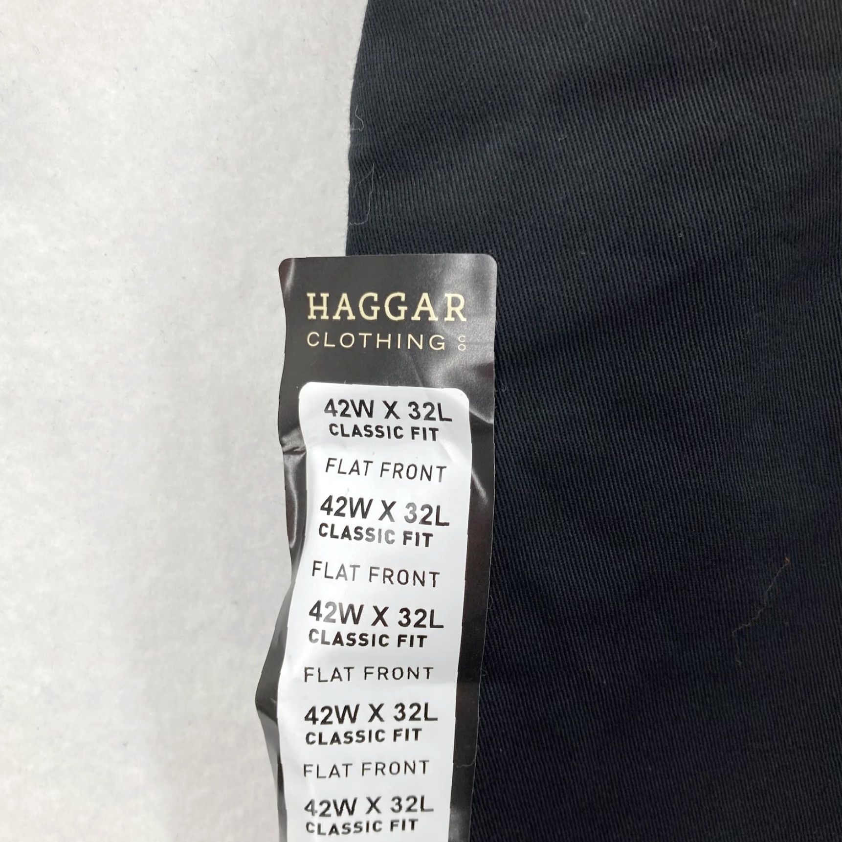 Haggar Haggar Work to Weekend Khaki Pants Mens 42x32 Black Classic Fit Flat Front NWT Size US 42 / EU 58 - 5 Thumbnail