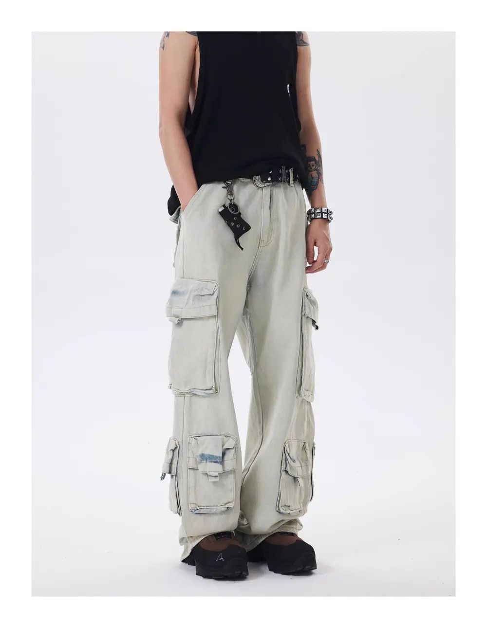 Japanese Brand × Jean Baggy Cargo Blue Denim Jeans Size US 32 / EU 48 - 5 Thumbnail