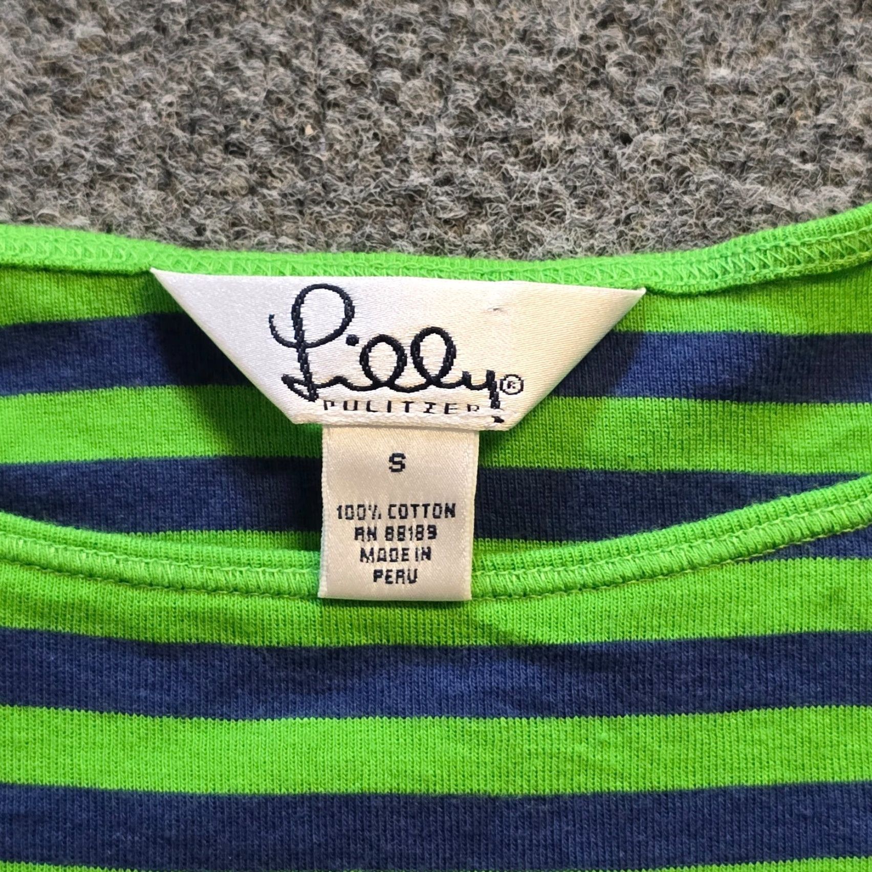Lilly Pulitzer Lilly Pulitzer Top Women Size S Green Blue Striped Boat Neck Nautical Preppy Shirt Blouse Casual Slim Knit Cotton Size S / US 4 / IT 40 - 3 Thumbnail