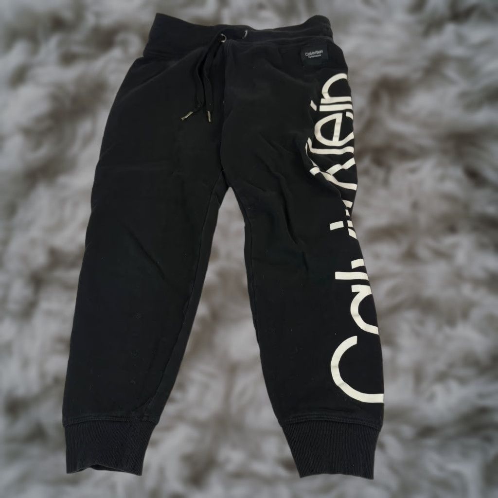 Calvin Klein Calvin Klein Performance Sweatpants Womens XS Black Fleece Jogger with Logo Side Pocket Elastic Waist Tapered Womens Sweatpants Size 26" / US 2 / IT 38 - 1 Thumbnail