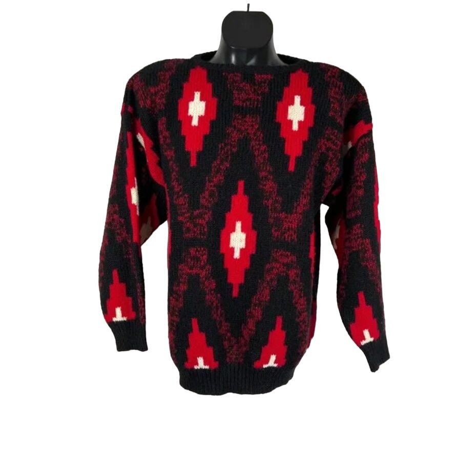 ESPIRIT × Vintage Espirit Sport Sweater Diamonds Motif Black Knit Pullover Size US M / EU 48-50 / 2 - 12 Thumbnail