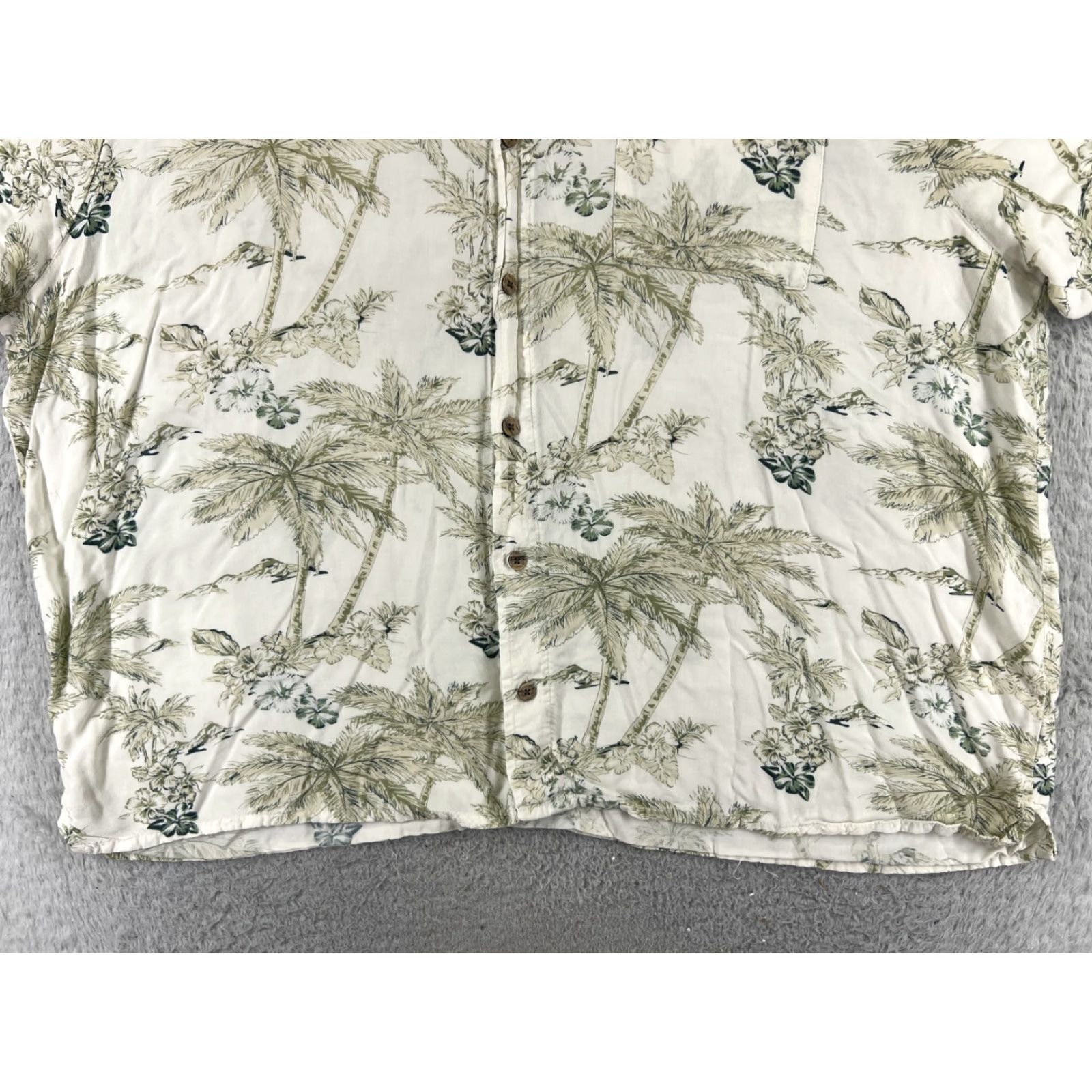 Vintage VINTAGE Knightsbridge Shirt Adult 2XL XXL White Green Palm Tree Floral 100% Rayon Beach Size US XXL / EU 58 / 5 - 5 Thumbnail
