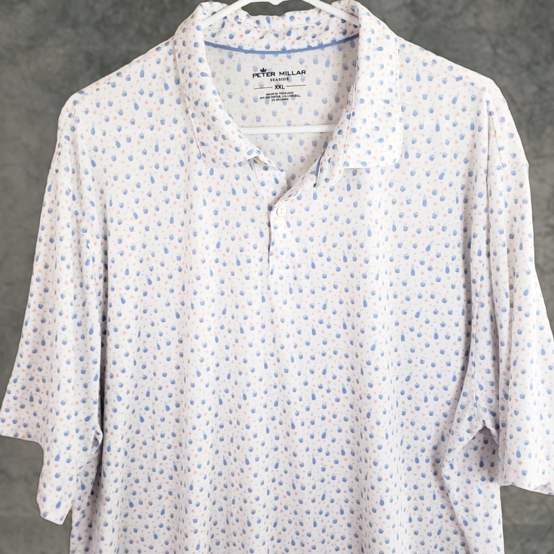 Peter Millar Peter Millar Seaside Polo Shirt Mens 2XL XXL White Blue Pink Drinks & Cocktail Polo Shirt Mens XXL White Blue Pink Drinks & Cocktail Size US XXL / EU 58 / 5 - 1 Thumbnail