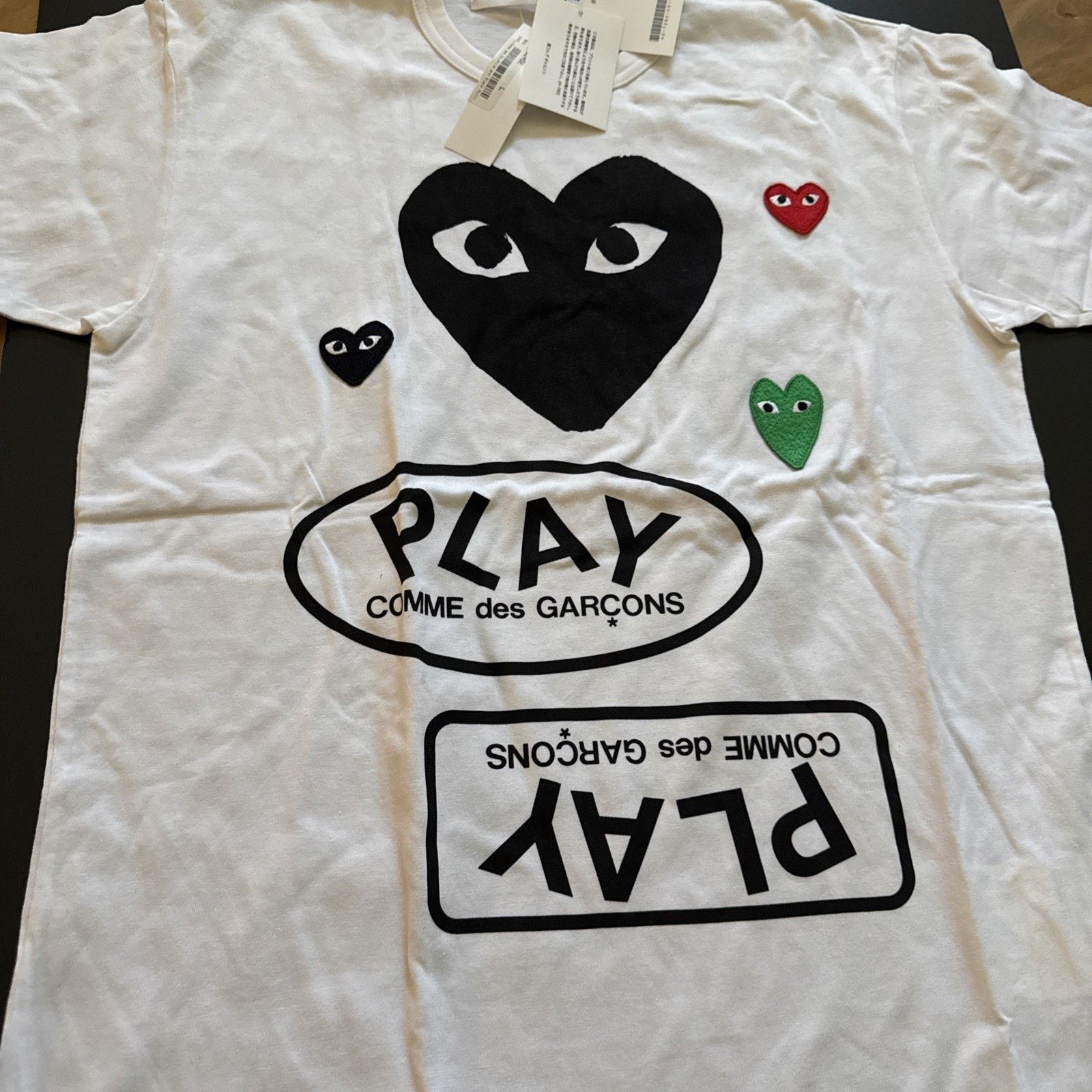Comme des Garcons COMMEDES GARCONS CDG PLAY BLACK MULTI LOGO TEE AZ-T282-051-1 Size US L / EU 52-54 / 3 - 1 Thumbnail
