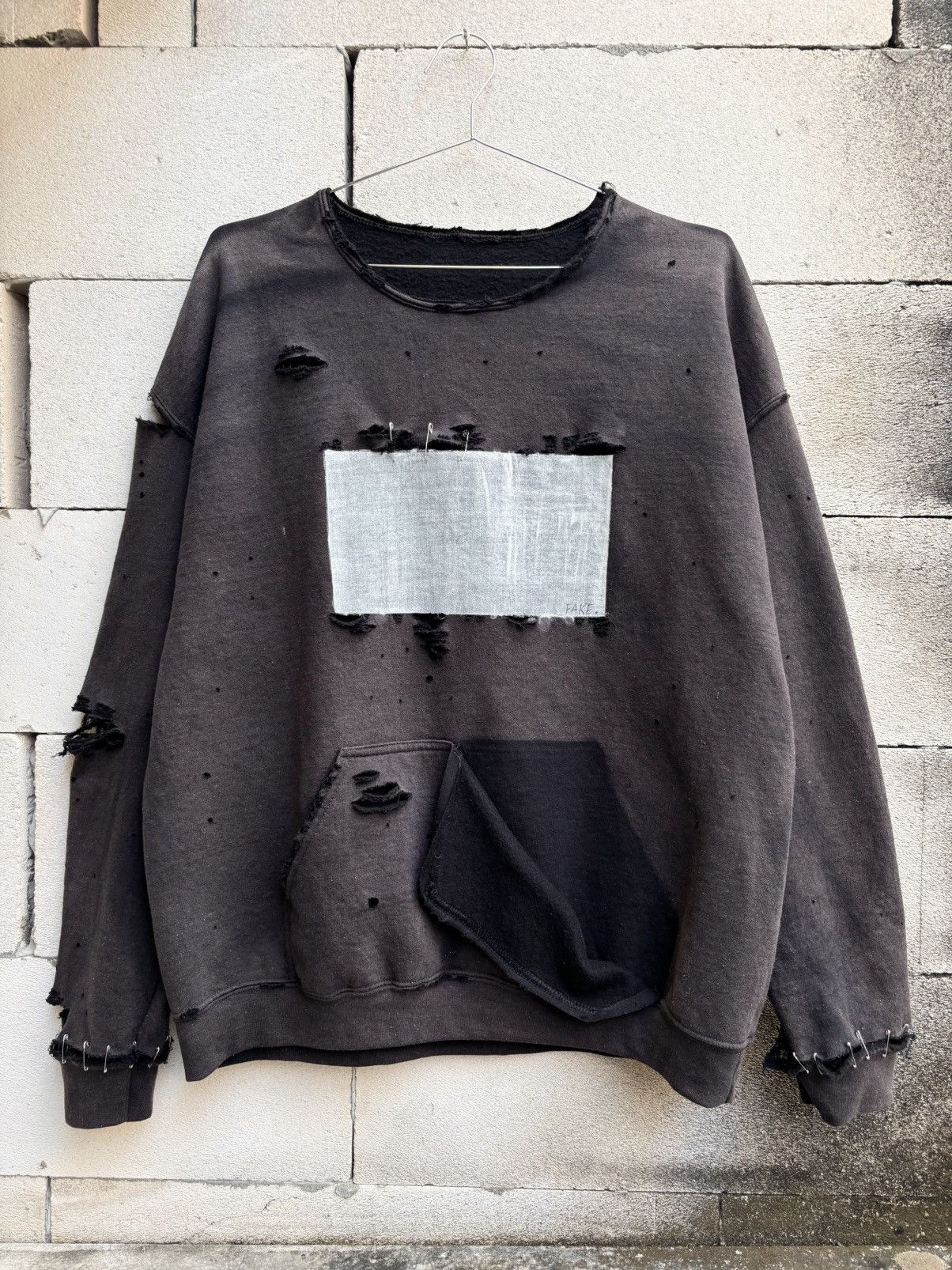 Vintage Thrashed Distressed Faded Sweatshirt ERD Grunge Size US L / EU 52-54 / 3 - 3 Thumbnail
