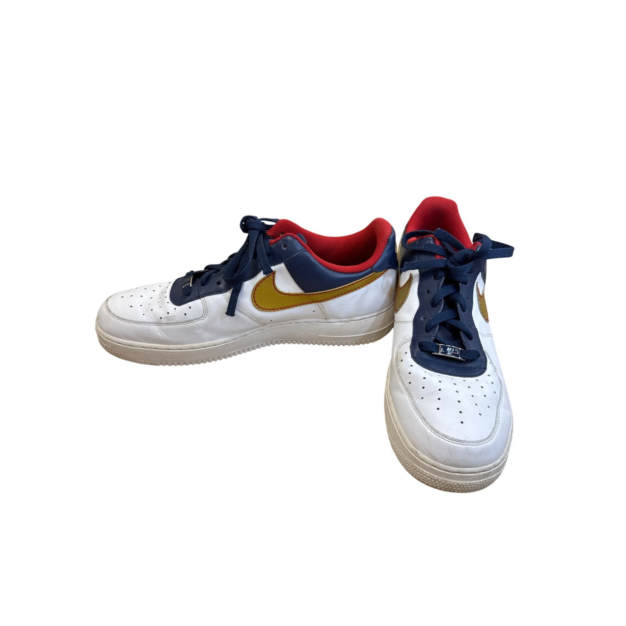 Nike Nike Air Force 1 82 Barkley mens White/Gold/Blue Low-Top Sne Size US 13 / EU 46 - 2 Thumbnail