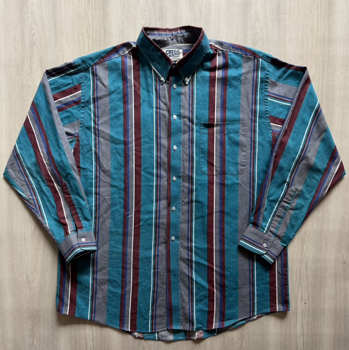 Vintage Vintage Creek Brand Sport Striped Western Sz XL Turquise USA Size US XL / EU 56 / 4 - 1 Thumbnail