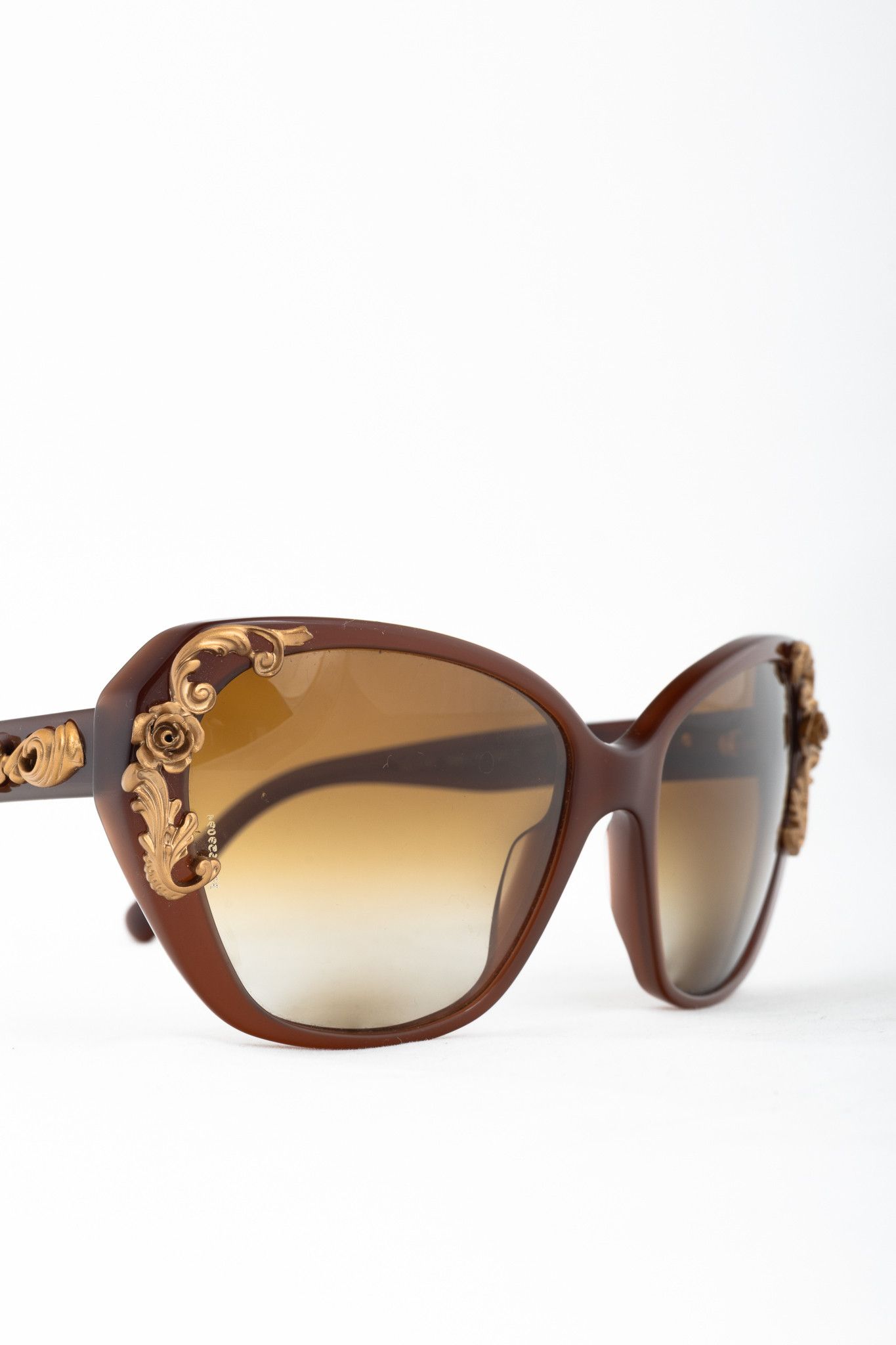 Dolce & Gabbana Dolce & Gabbana Sicilian Baroque Brown Cat-Eye Sunglasses Size ONE SIZE - 5 Thumbnail