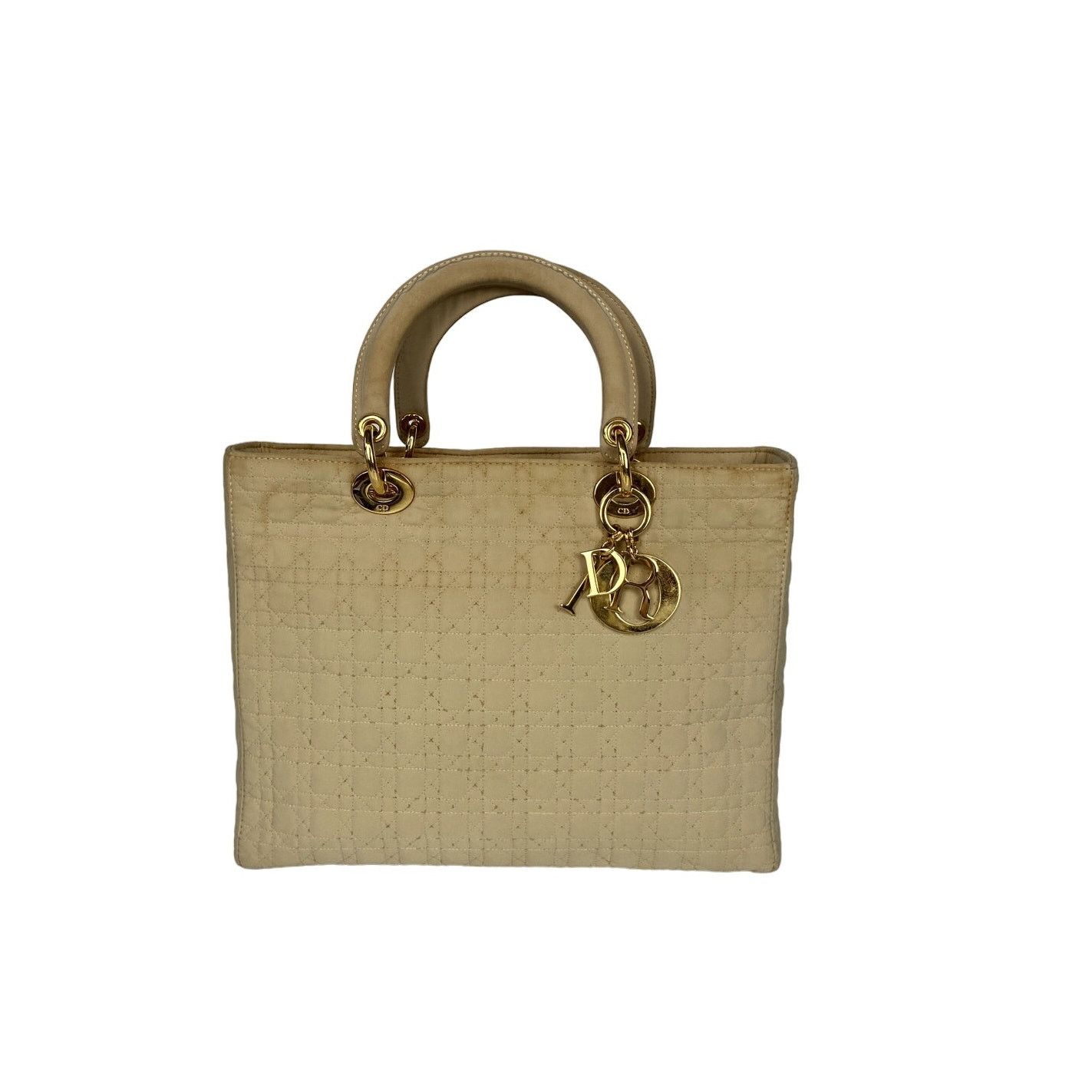Dior Dior Beige Microfiber Lady Dior GD Handbag Size ONE SIZE - 1 Thumbnail
