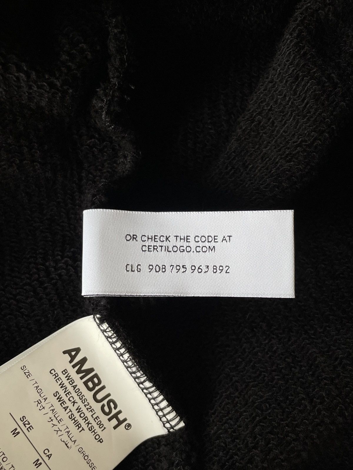 Ambush Design Ambush Crewneck Workshop Sweatshirt Black/Cloud Dancer Size US M / EU 48-50 / 2 - 10 Thumbnail