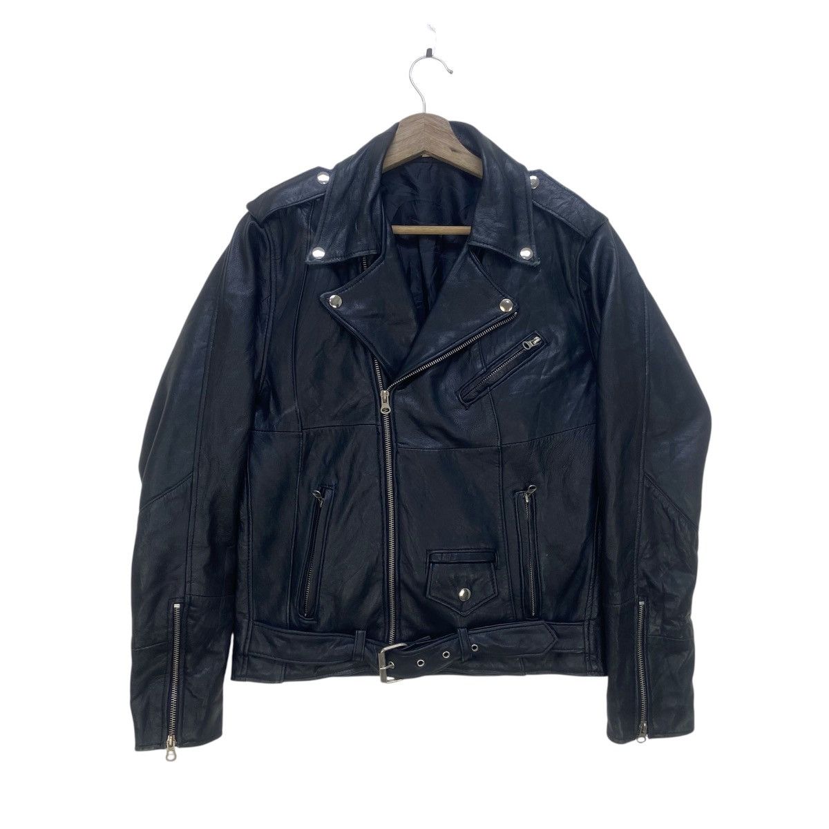 Genuine Leather × Japanese Brand × Leather Japanese Brand Double Collar Leather Jacket Size US XS / EU 42 / 0 - 2 Thumbnail