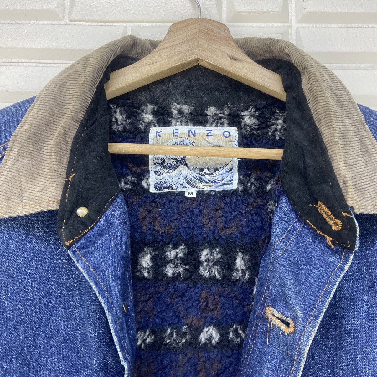 Kenzo Vintage Kenzo Sherpa Workwear Chore Heavy Denim Jacket Size US M / EU 48-50 / 2 - 20 Thumbnail