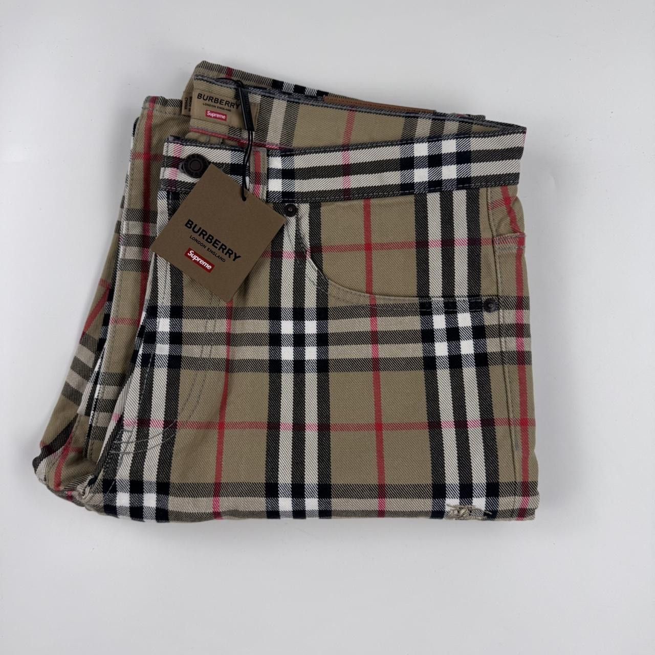 Burberry × Supreme Supreme x Burberry nova check denim trousers DSWT (SS22) Size US 32 / EU 48 - 1 Thumbnail