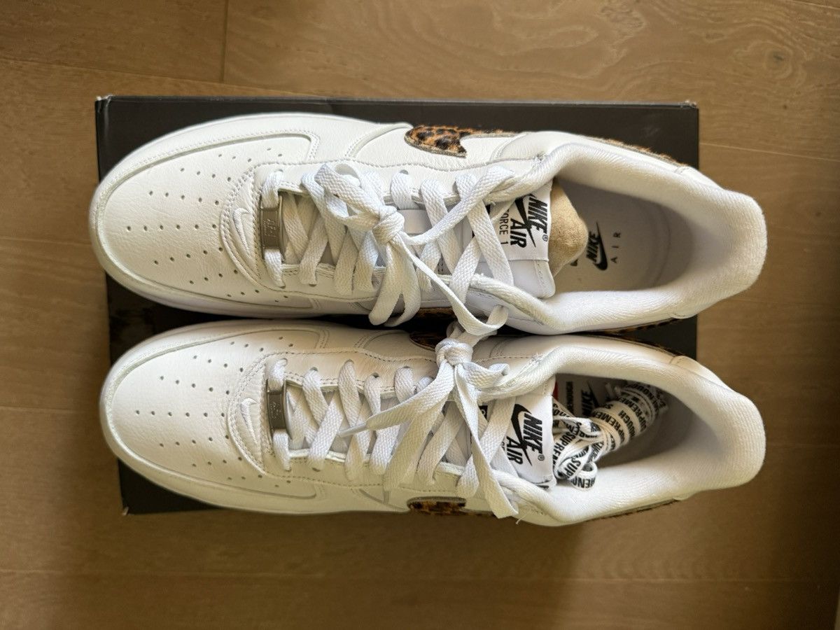 Nike × Supreme Nike Supreme x GOODENOUGH x Air Force 1 White Cheetah Print Size US 12 / EU 45 - 6 Thumbnail