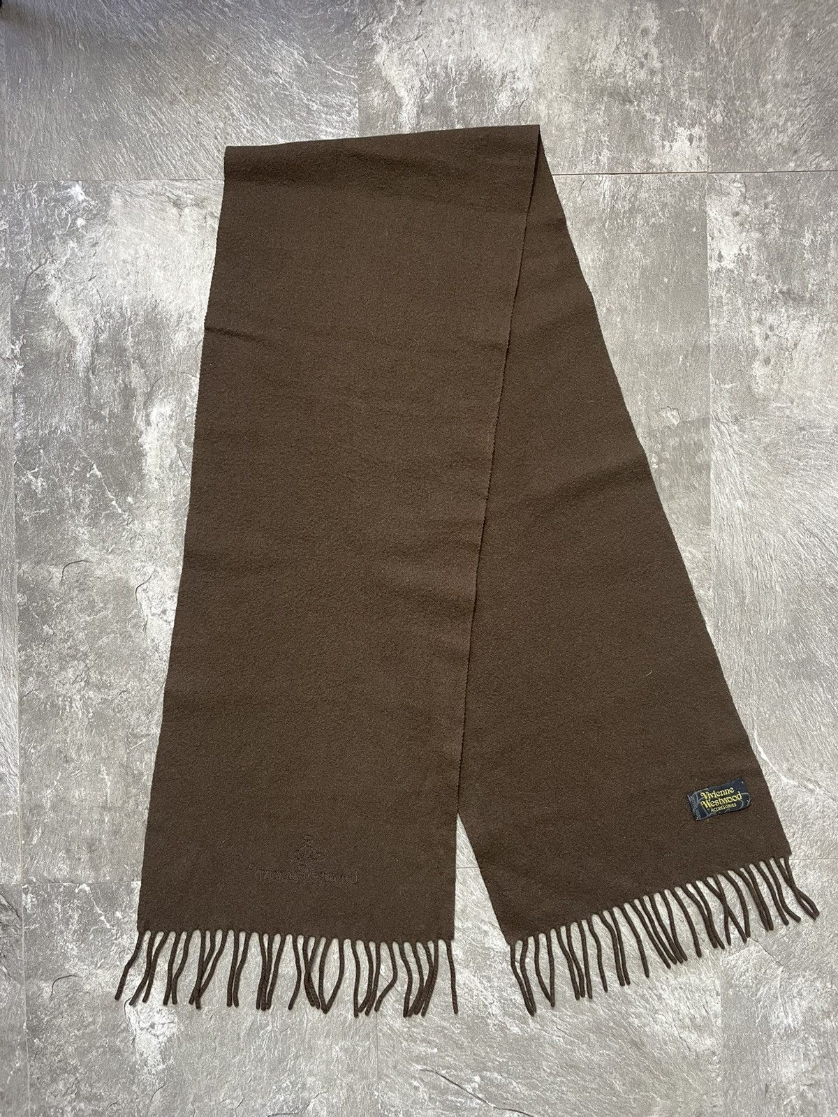 Vivienne Westwood 100% Lambwool Brown Scarf Luxury Y2K