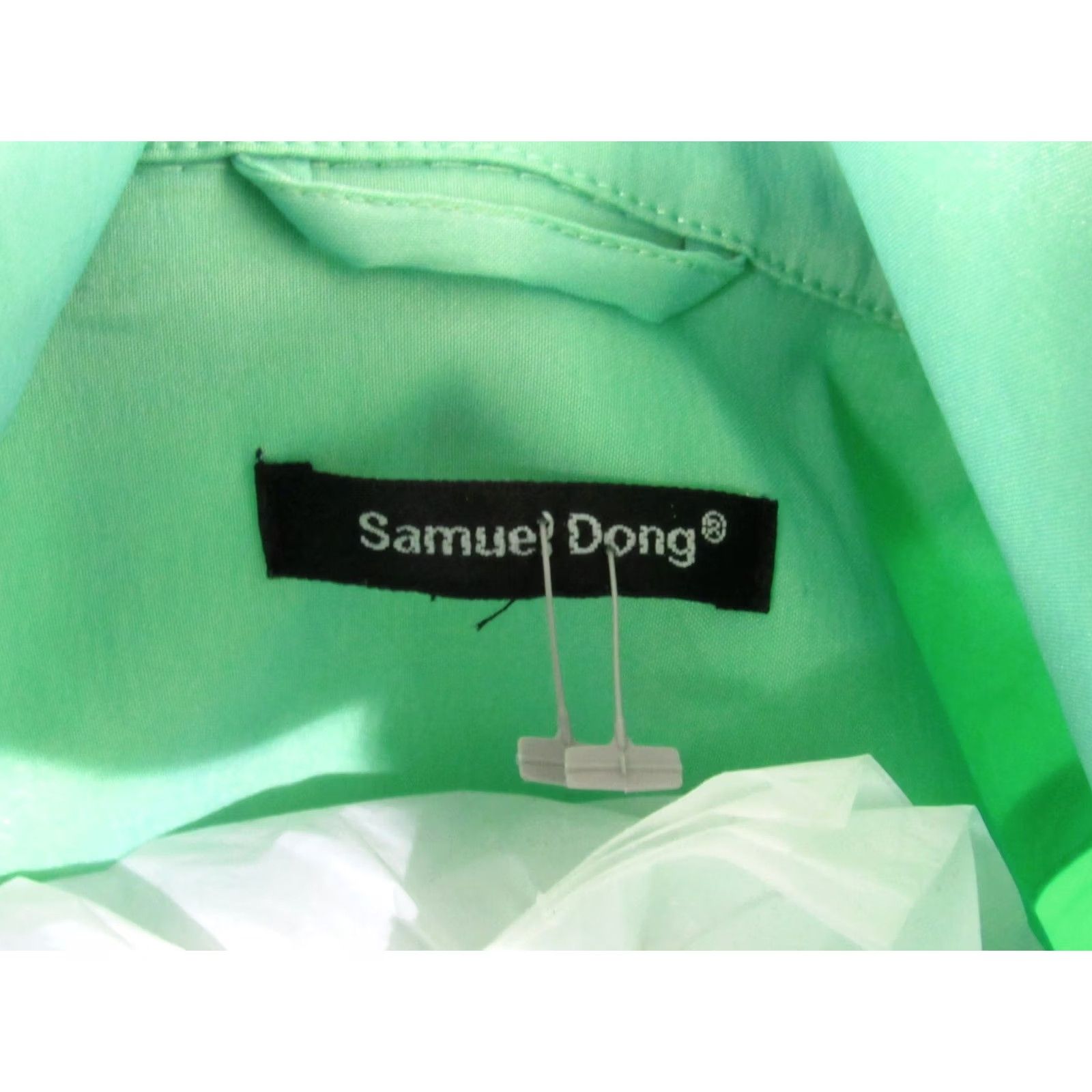 Vintage VINTAGE Samuel Dong Mint Green Ruffled Nylon Taffeta Belted Dress Coat - Medium Size M / US 6-8 / IT 42-44 - 6 Thumbnail