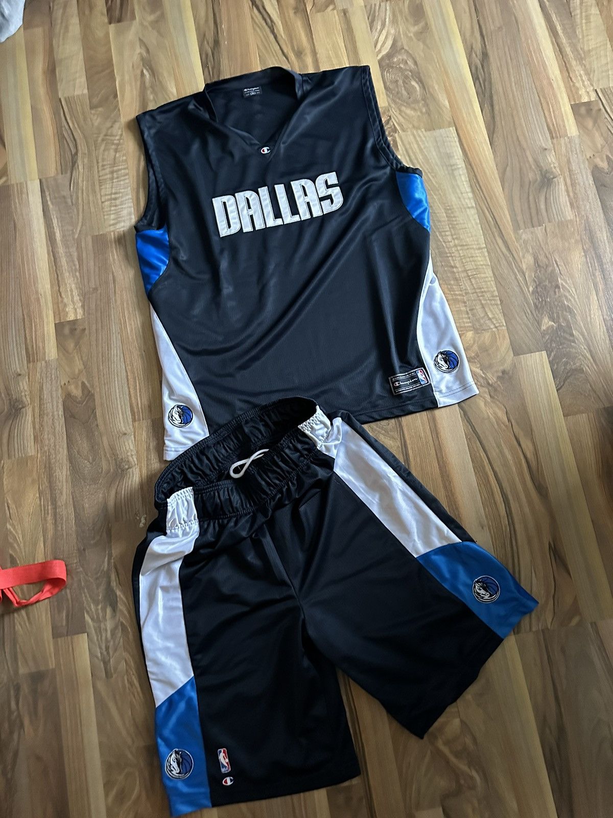 image of Champion Jersey Shorts Set Dallas Mavericks Size XL Nba in Blue, Men's