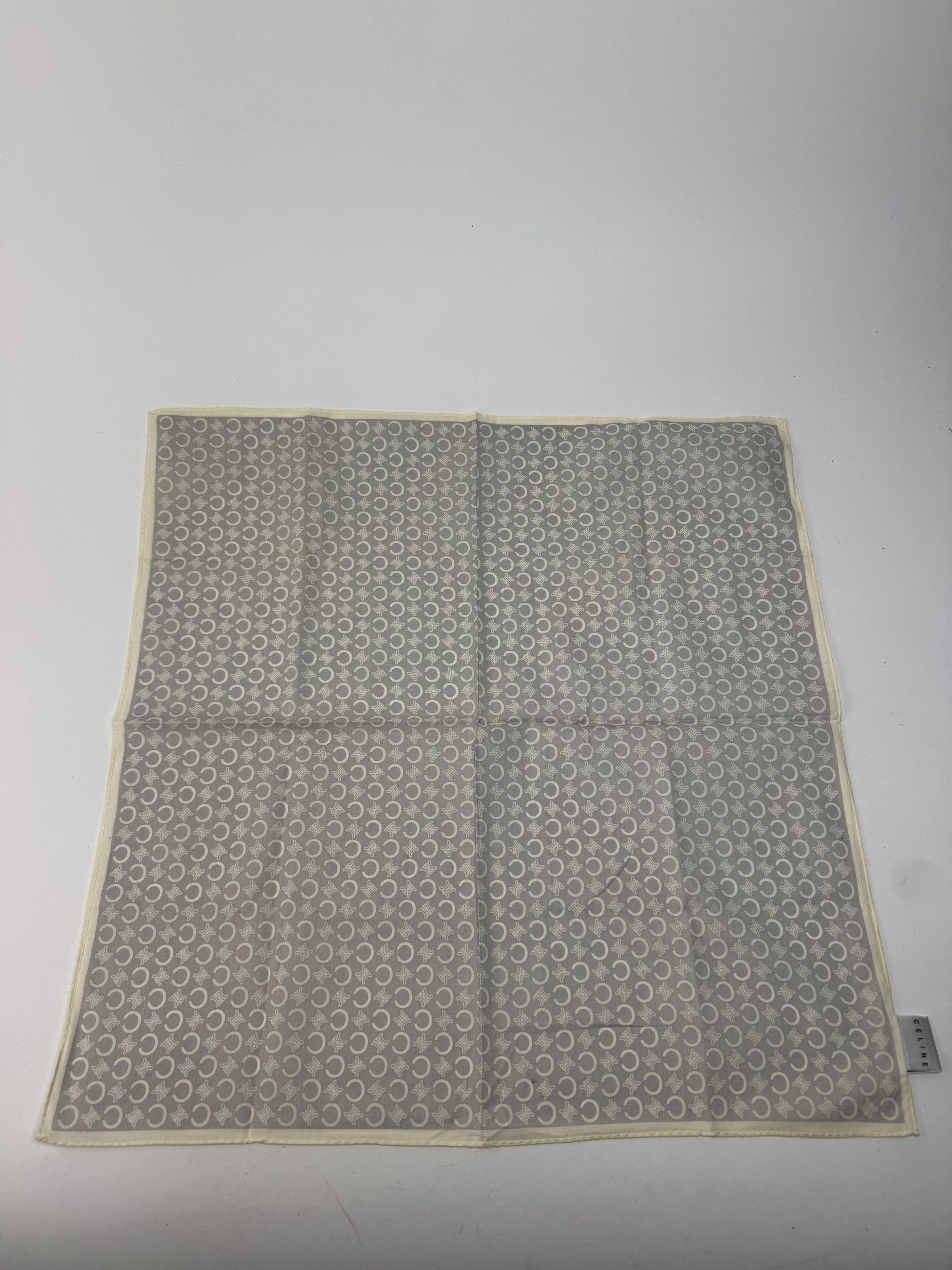 Celine Vintage Macadam Monogram Scarf white grey Size ONE SIZE - 1 Thumbnail