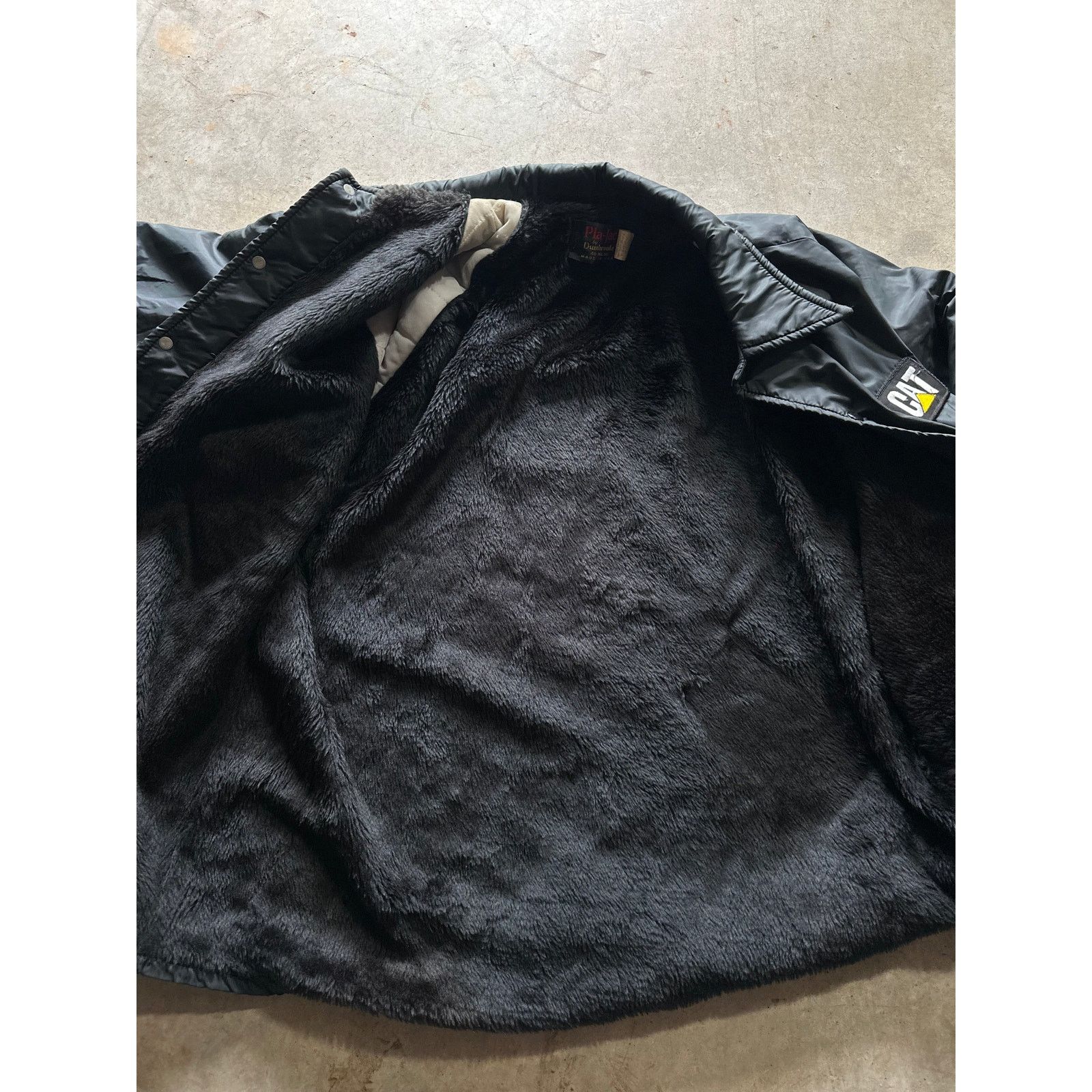 Caterpillar × Vintage Vintage CAT Construction Patch 90s 80s Faux Fur Lined Jacket Size US XL / EU 56 / 4 - 5 Thumbnail