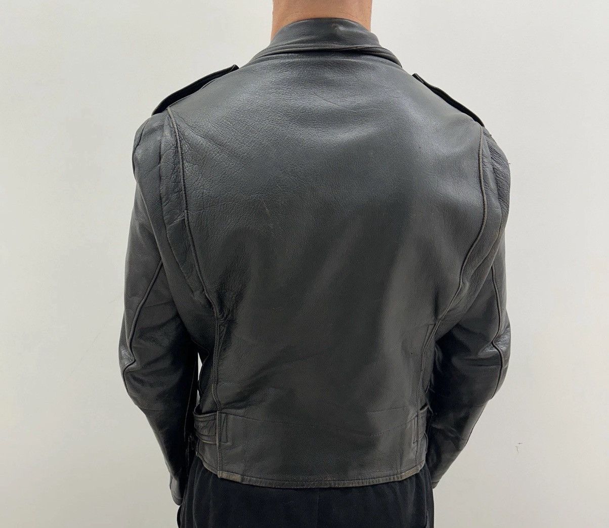 Other Vintage 1980s Mens Leather Biker Moto Jacket Rare Black Size US S / EU 44-46 / 1 - 9 Thumbnail