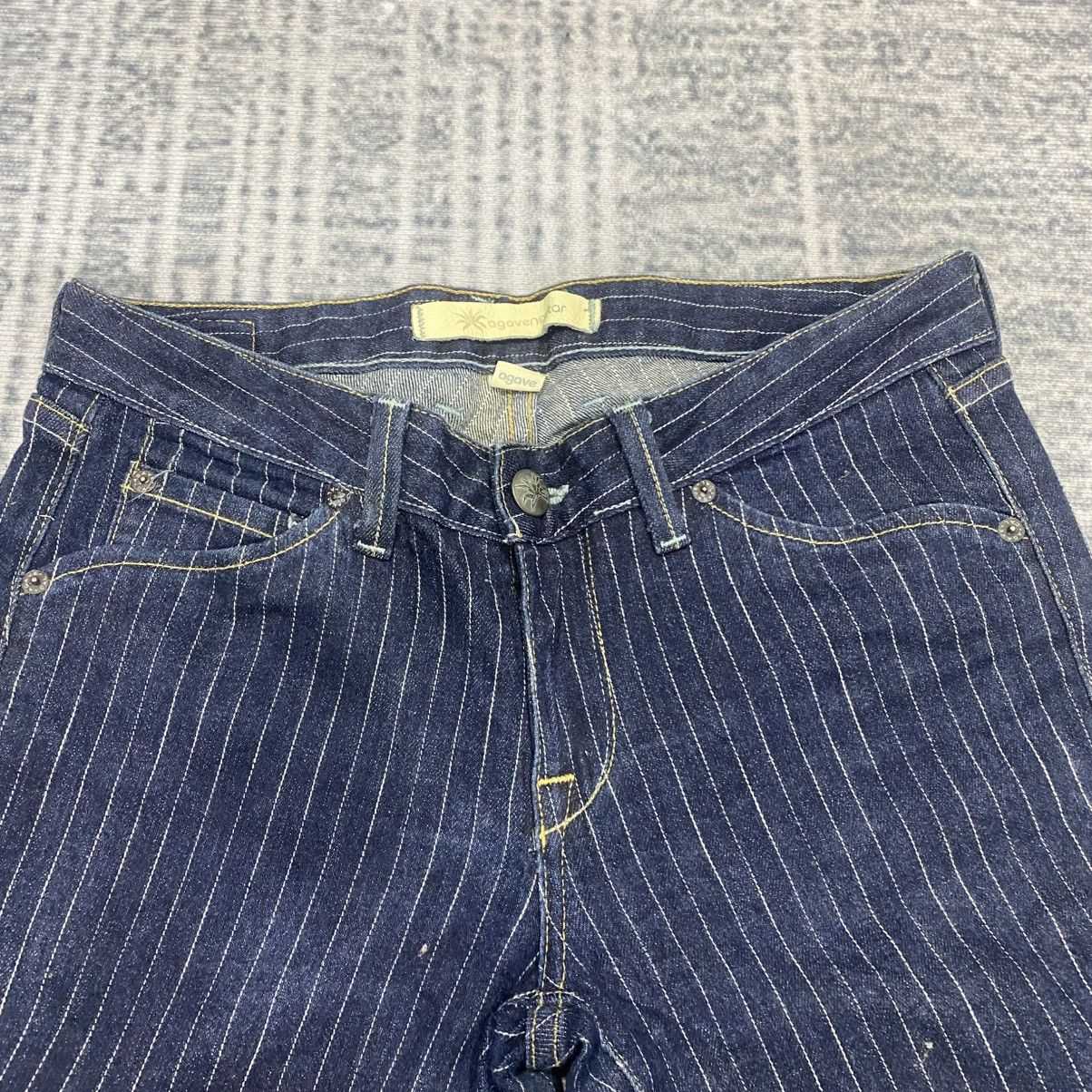 Japanese Brand Flared🔥 Agave Nectar Striped Jeans Bootcut Cowboy 90s Lgb Size US 31 - 7 Thumbnail