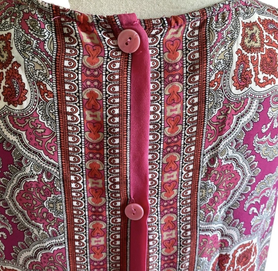 Cynthia Rowley CYNTHIA ROWLEY BUTTON UP BACK SLEEVELESS PAISLEY TANK TOP Size M / US 6-8 / IT 42-44 - 2 Thumbnail