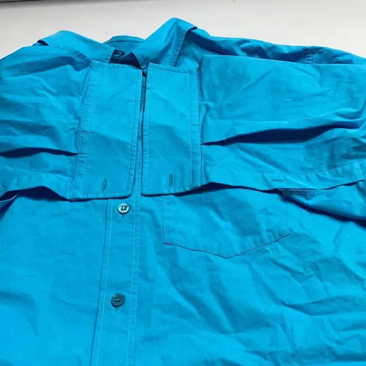 Other Balenciaga Blue Long Sleeve Button-Up Shirt 0079-2507 Size M / US 6-8 / IT 42-44 - 6 Thumbnail