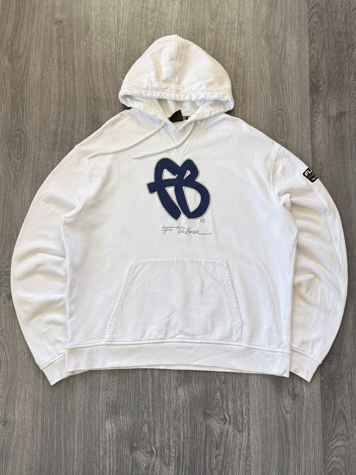 Fubu Vintage Fubu Oversized White Boxy Fit Hoodie Size US XL / EU 56 / 4 - 1 Thumbnail