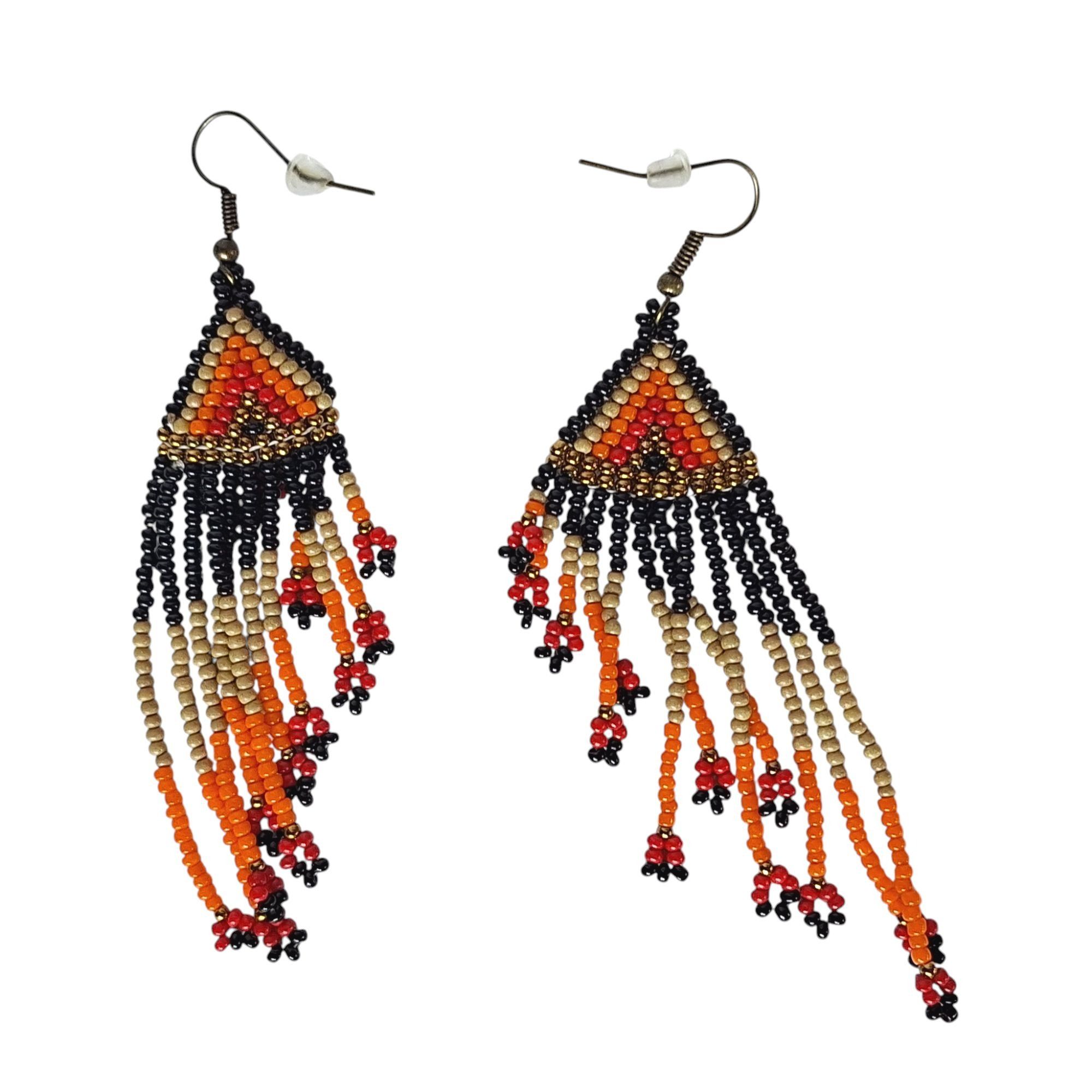 Other Boho Seed Bead Fringe Earrings Southwestern Geometric Ethnic Size ONE SIZE - 2 Thumbnail