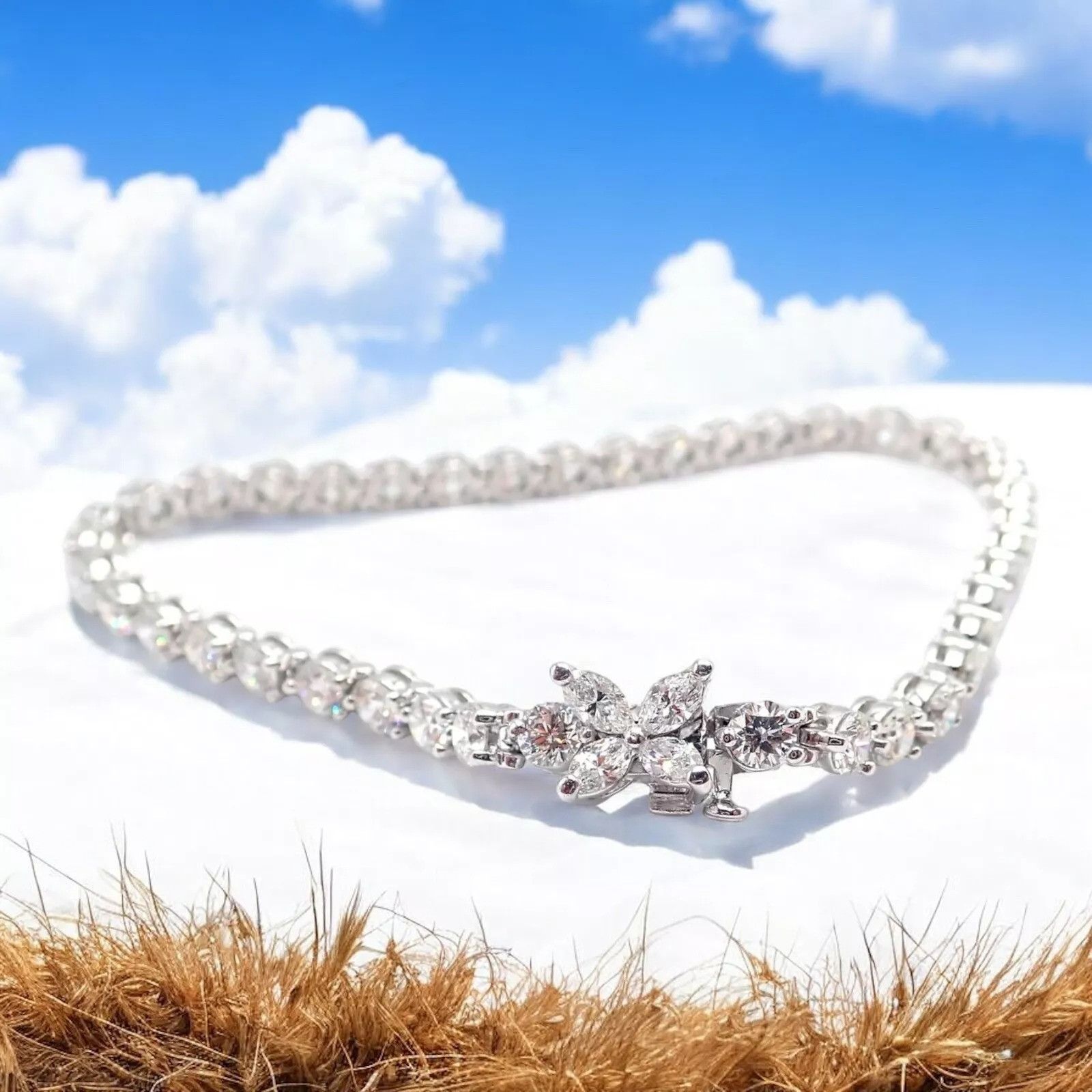 Tiffany & Co. Tiffany & Co Platinum 6.5ct Diamond Line Tennis Bracelet Size ONE SIZE - 2 Thumbnail
