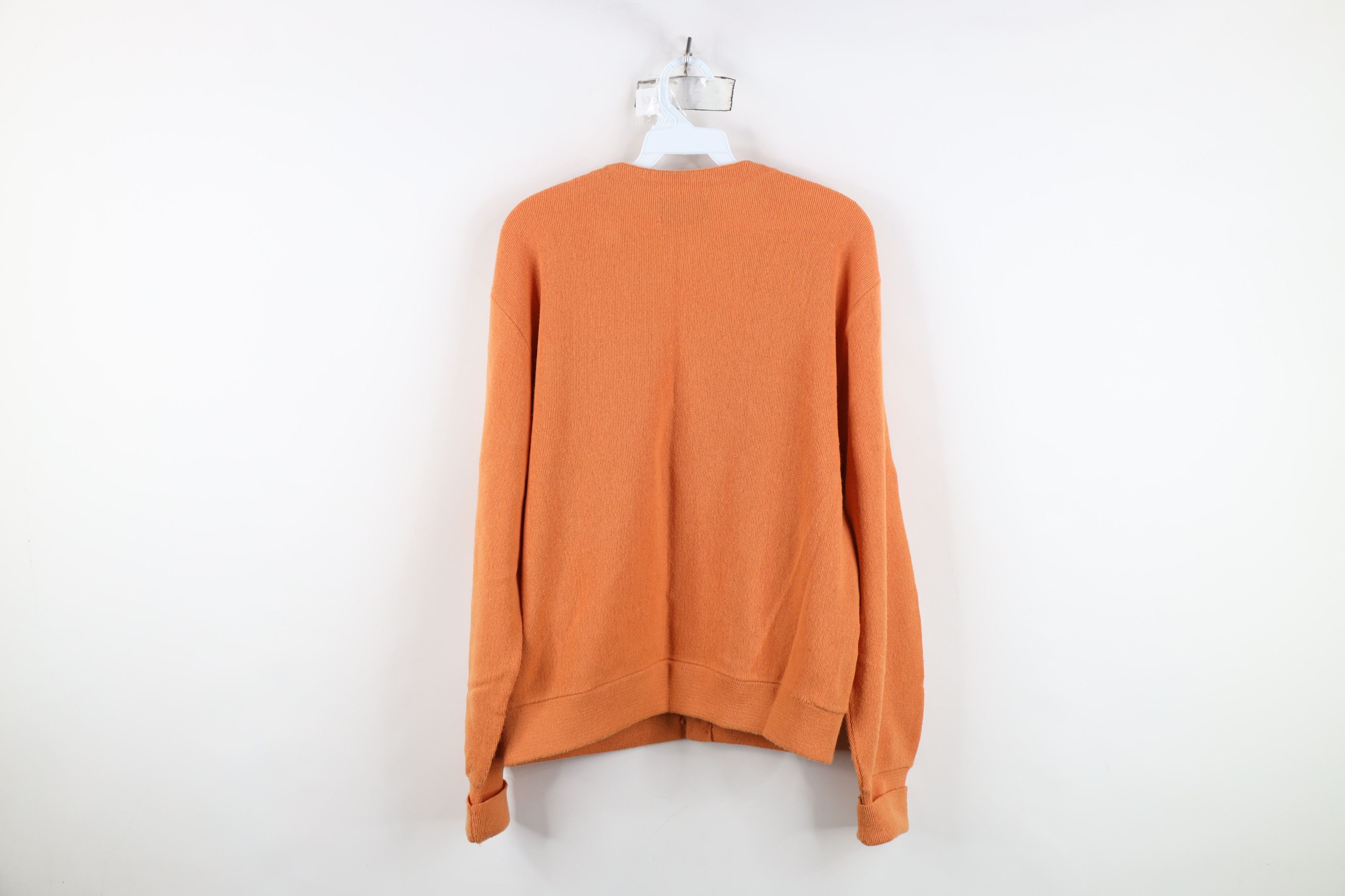 Vintage Vintage 60s 70s Streetwear Knit Cardigan Sweater Orange USA Size US L / EU 52-54 / 3 - 10 Thumbnail