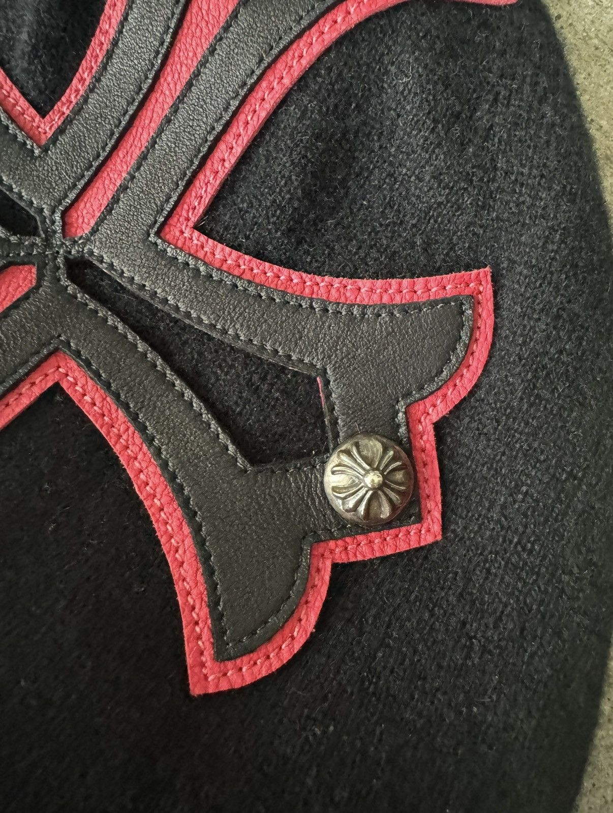 Chrome Hearts CHROME HEARTS LG LEATHER CROSS CASHMERE SHIESTY MASK BEANIE Size ONE SIZE - 2 Thumbnail