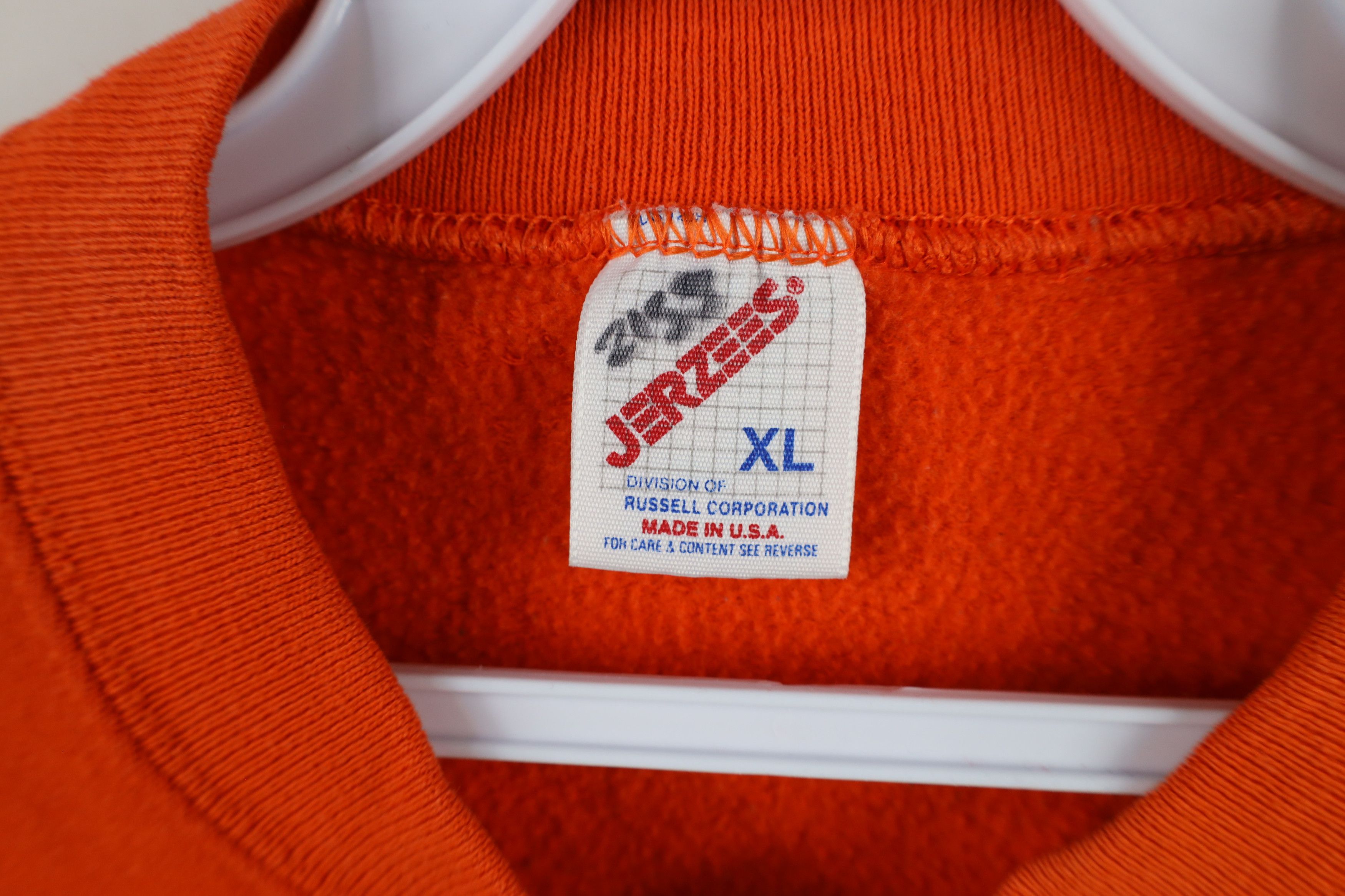 Vintage Vintage 90s Streetwear Blank Crewneck Sweatshirt Orange USA Size US XL / EU 56 / 4 - 6 Thumbnail