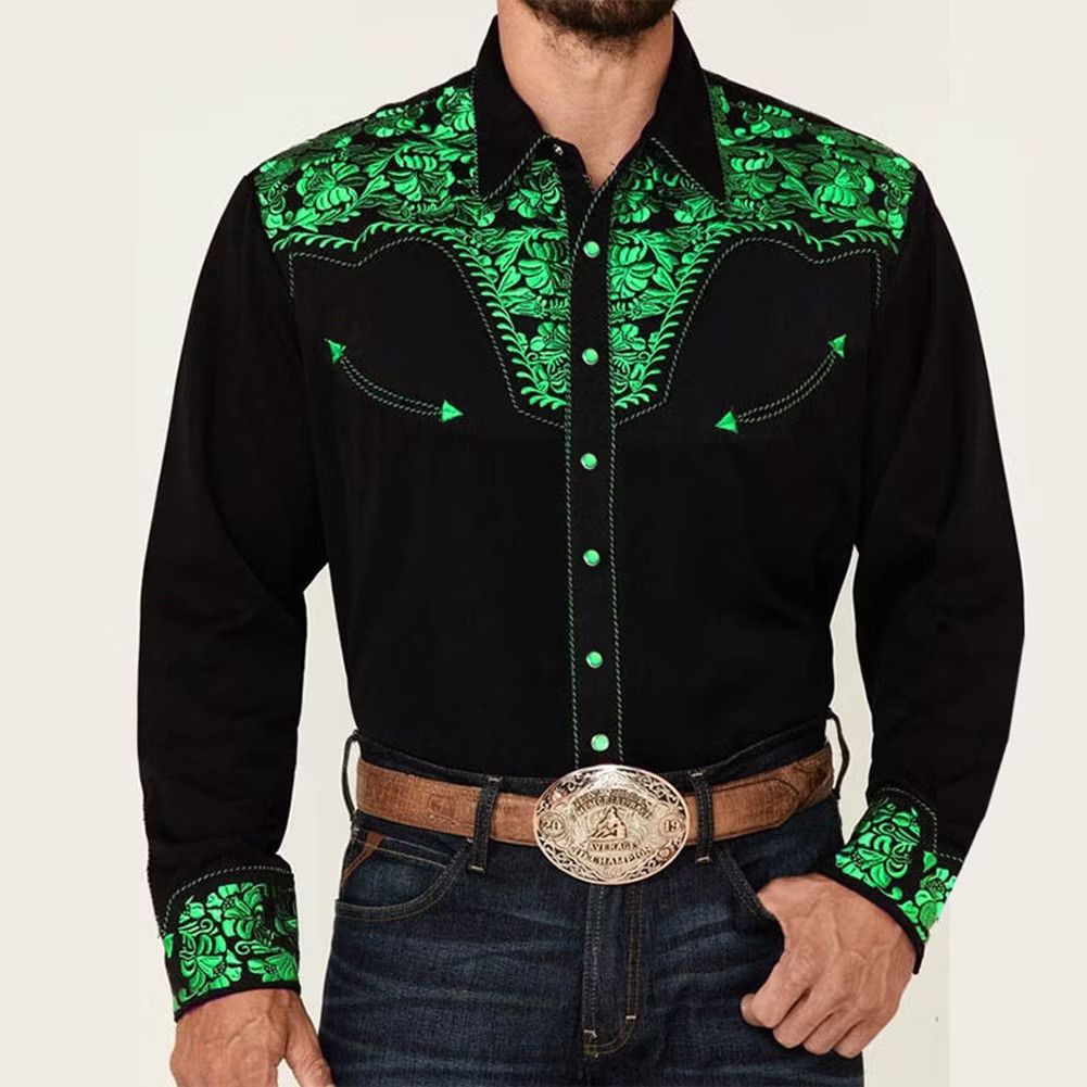 Japanese Brand Japanese style cowboy green western shirt Size US L / EU 52-54 / 3 - 1 Thumbnail