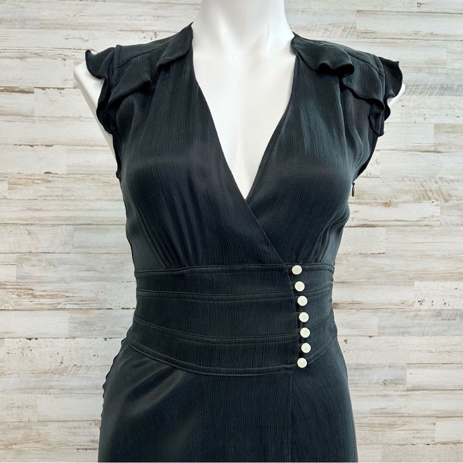 ba&sh BA&SH Coralie Dress Size 4 Int'l XS Black Asymmetrical Size S / US 4 / IT 40 - 3 Thumbnail