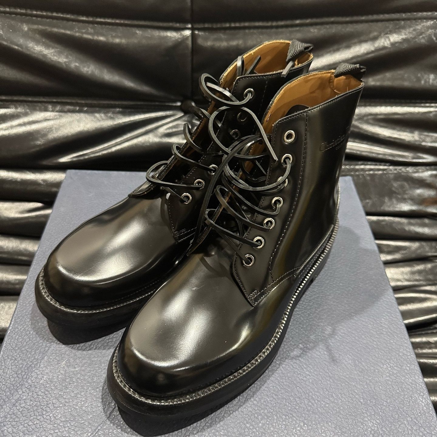 Dior × Kris Van Assche Dior Homme KVA 12AW Calf Skin Zip Boots 
