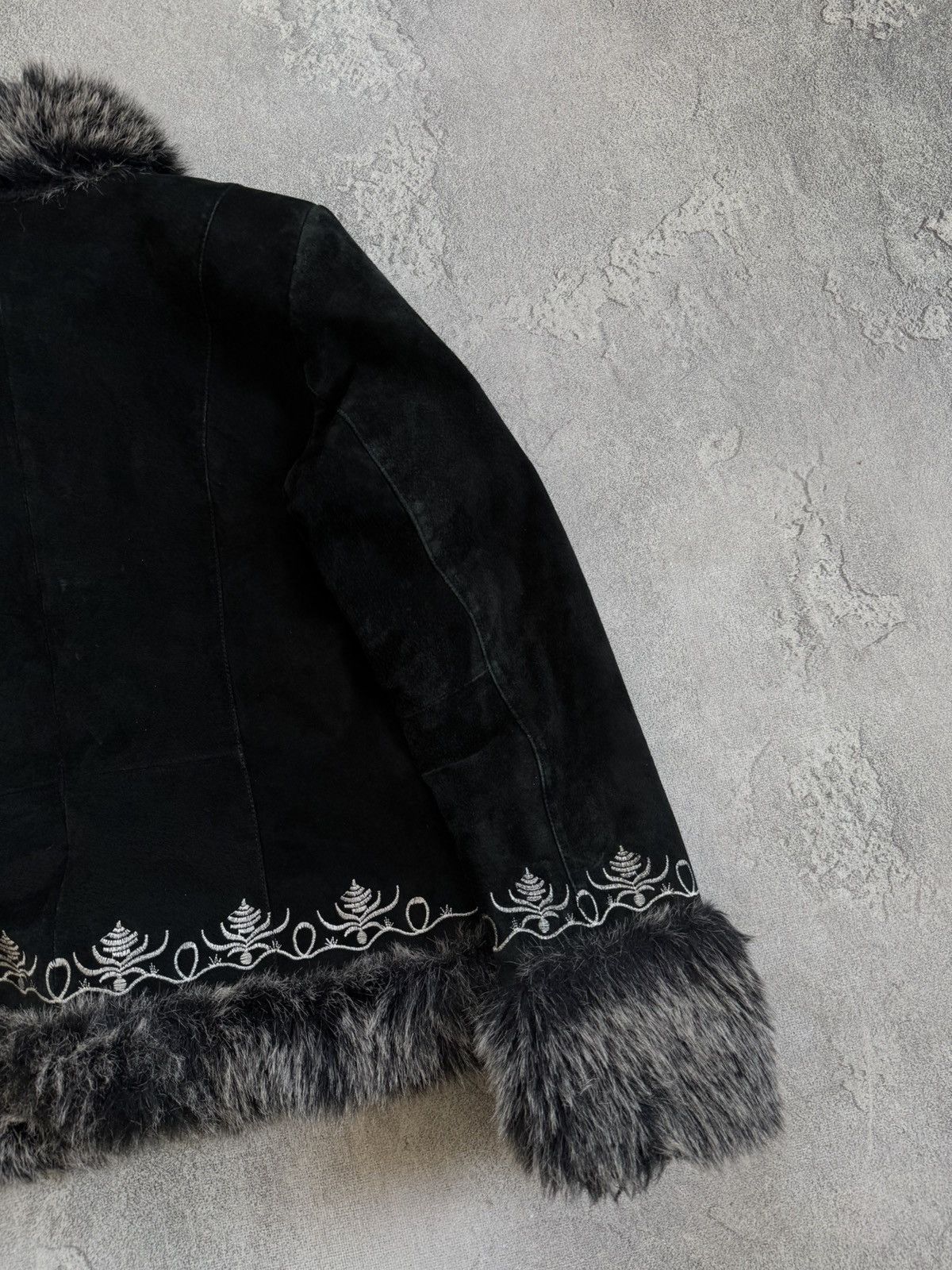 Miss Sixty Heine suede retro fur faux jacket coat black if six was nine Size XL / US 12-14 / IT 48-50 - 15 Thumbnail